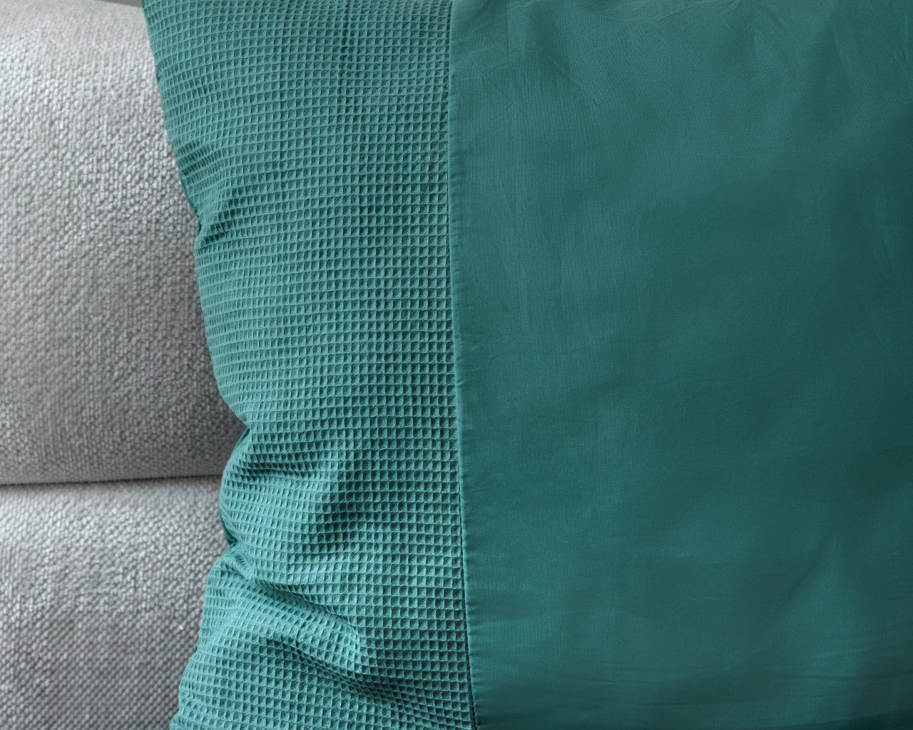 Waffle Katoen Dekbedovertrek Groen