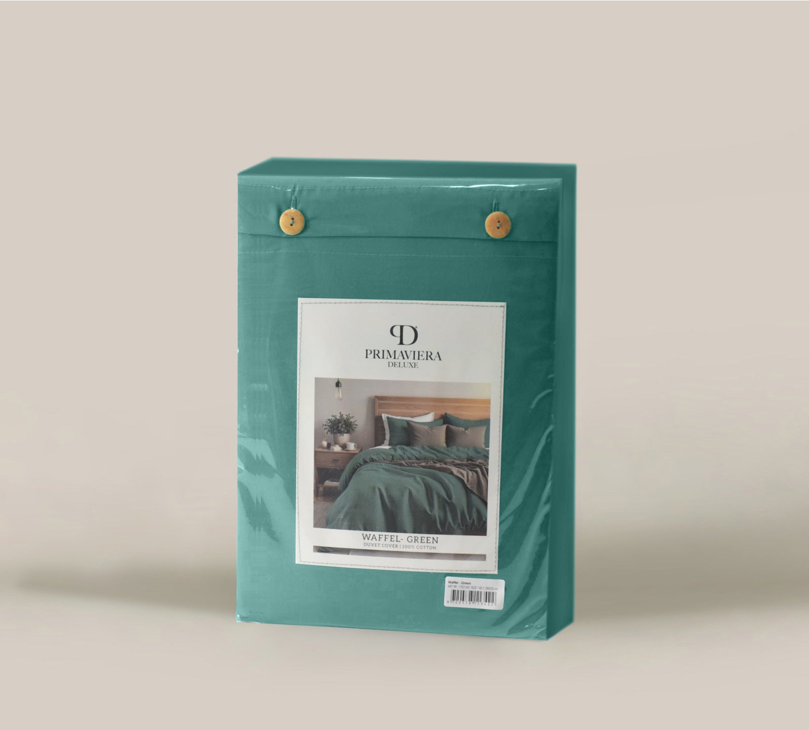 Waffle Katoen Dekbedovertrek Groen