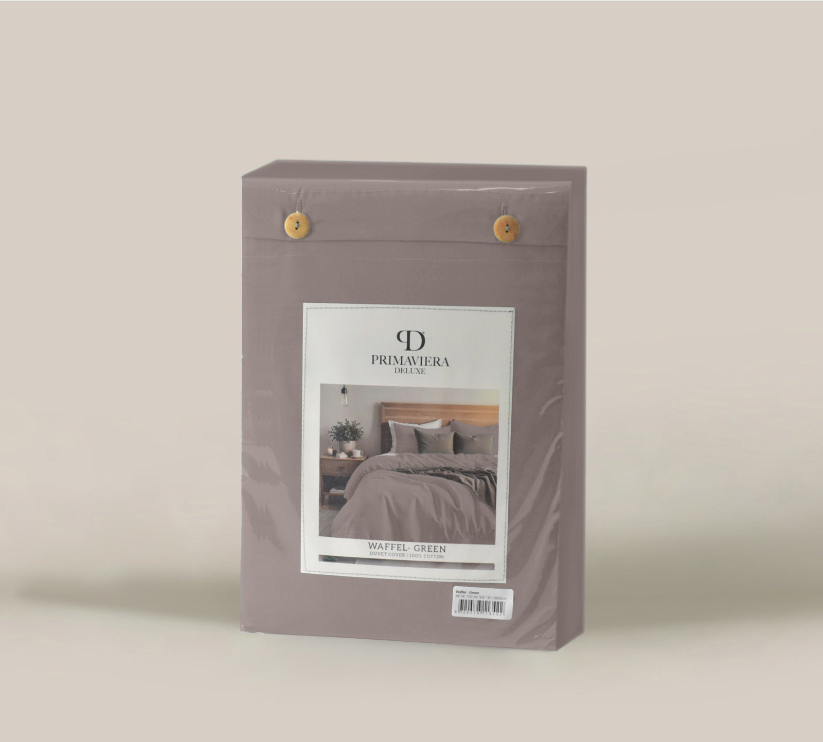 Waffle Duvet Cover Taupe - Fine woven cotton - Up to 260 long - Luxurious waffle structure