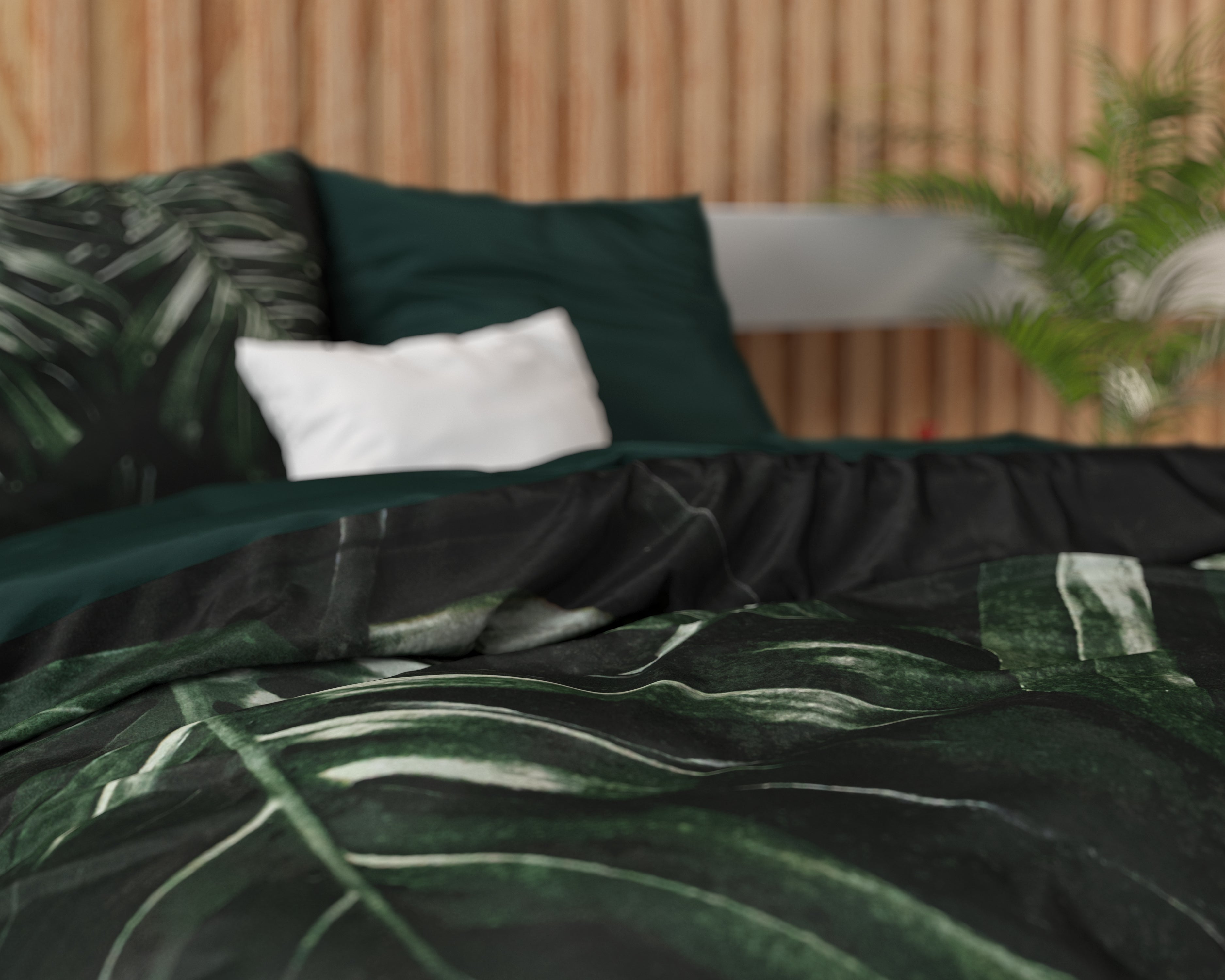 Walker Green Duvet Cover - Breathable Cotton - Trendy Designs - With Press Studs