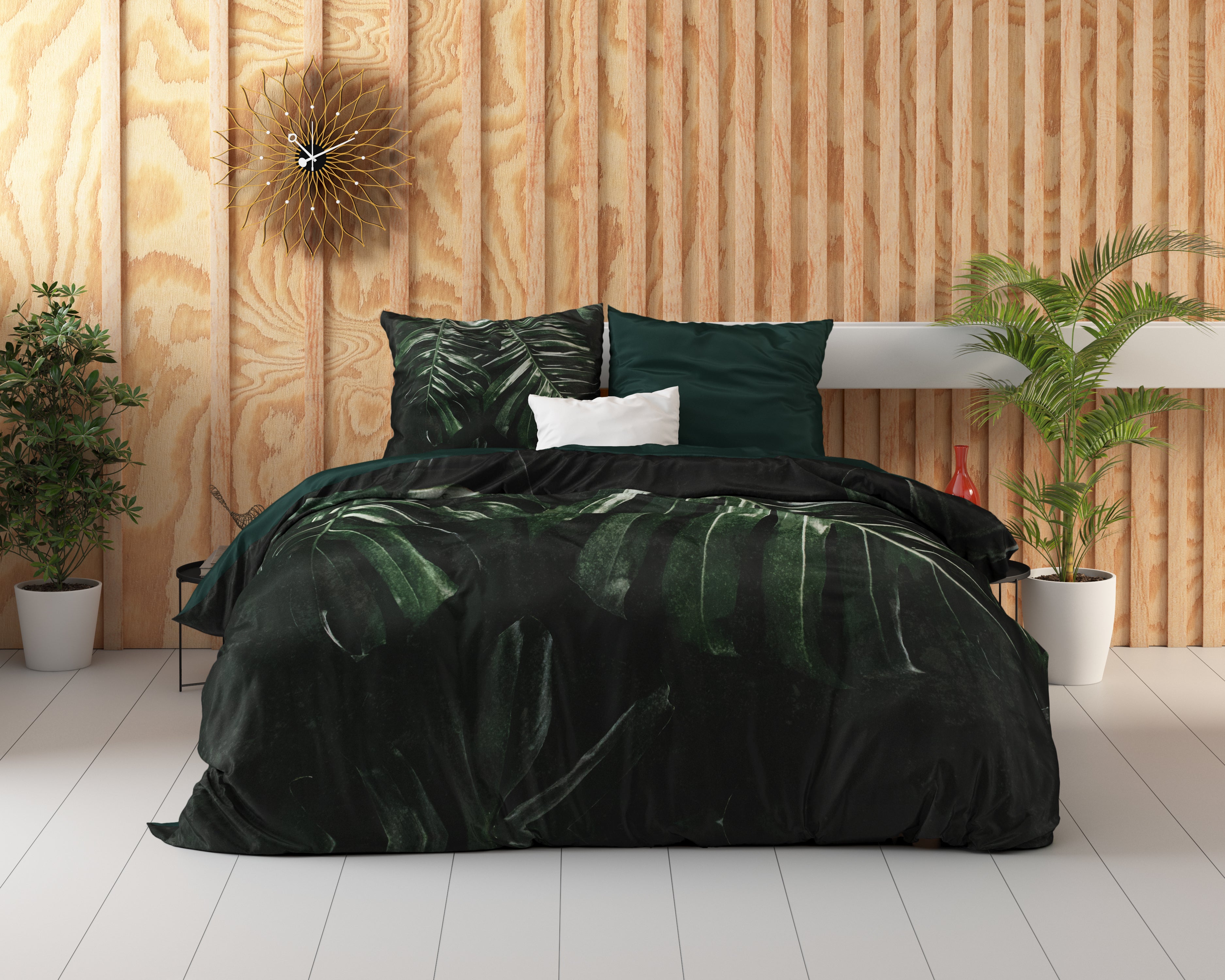 Walker Green Duvet Cover - Breathable Cotton - Trendy Designs - With Press Studs
