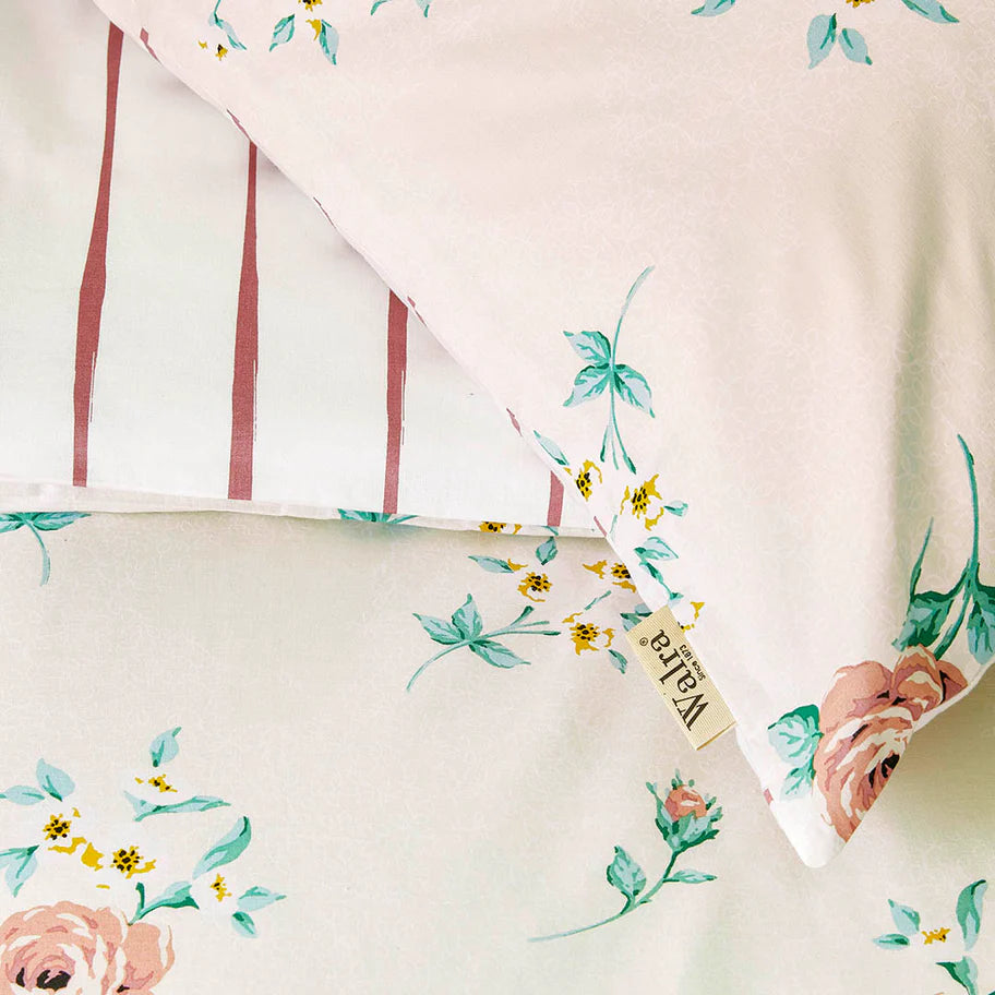 Walra Dekbedovertrek Red Roses - Off White - 100% Katoen