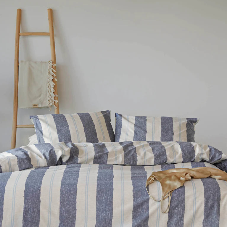 Walra Dekbedovertrek Remade Nautic Stripes - Donkerblauw - 100% Katoen