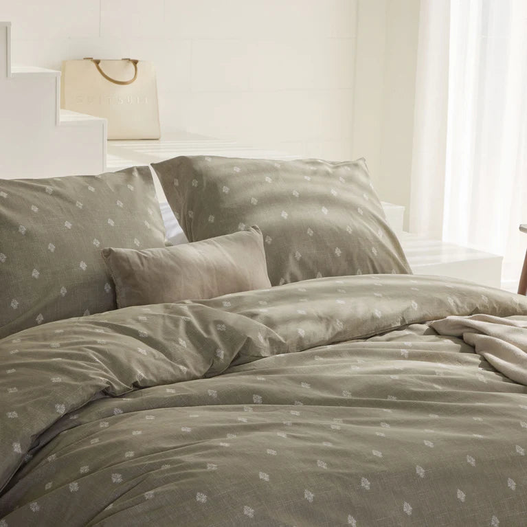Walra Dekbedovertrek Remade Rustic GraCe - Taupe - 100% Katoen