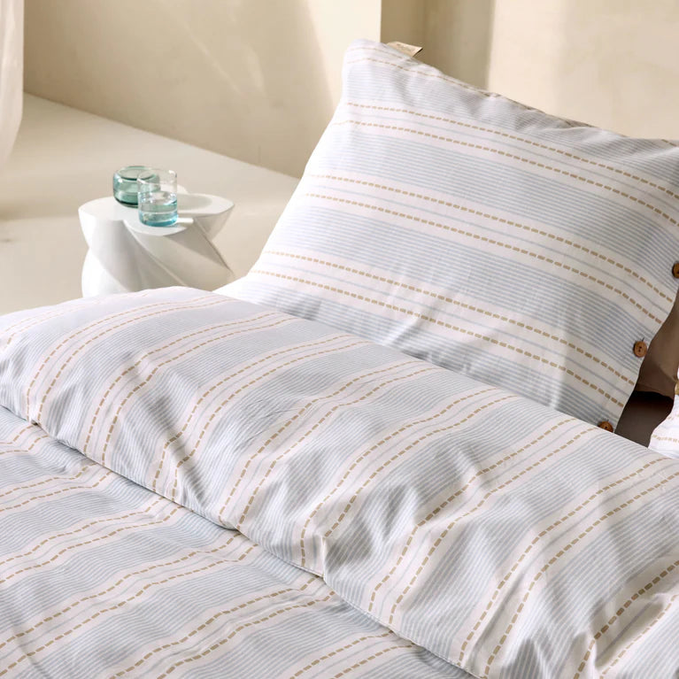 Walra Dekbedovertrek Remade Striped Harmony - Lichtblauw - 100% Katoen