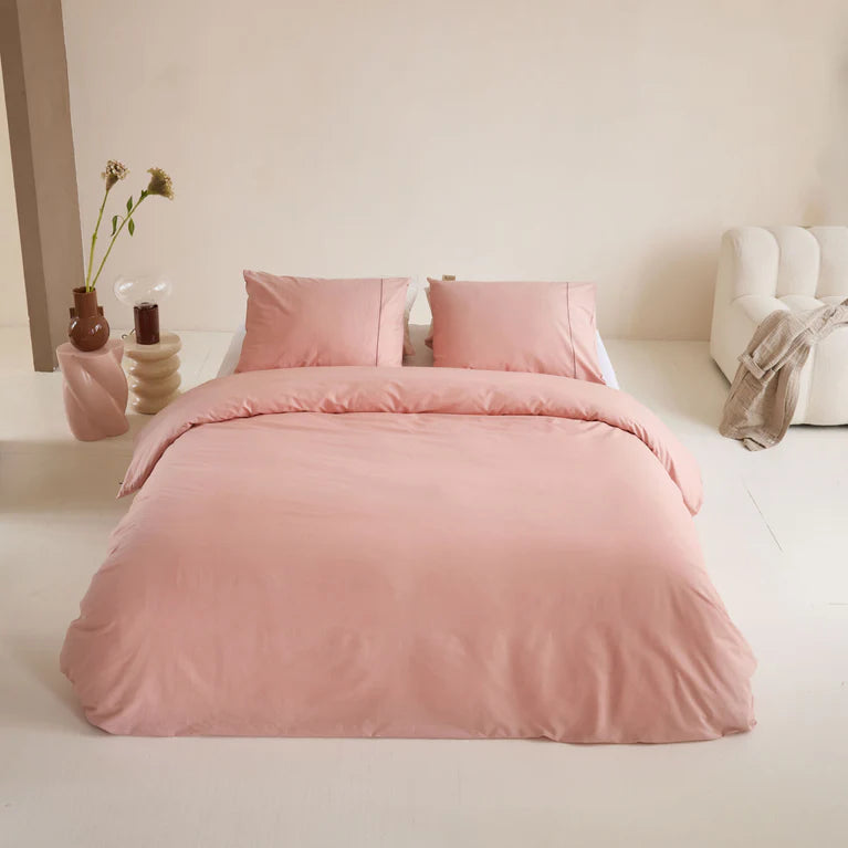 Walra Dekbedovertrek Remade Uni Essence - Roze - 100% Katoen