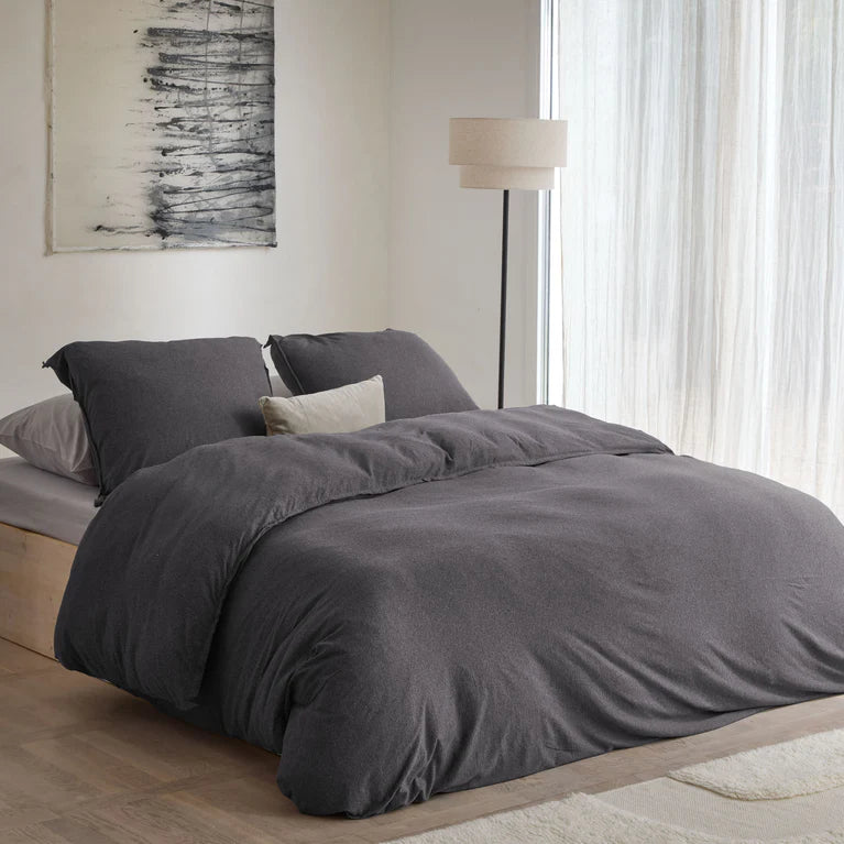Walra Dekbedovertrek Soft Comfort - Antraciet - 100% Jersey Katoen