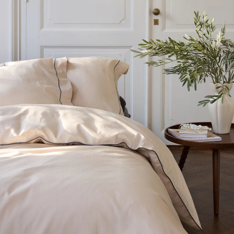 Walra Dekbedovertrek Subtile Stripes - Zand - 100% Katoen Satijn