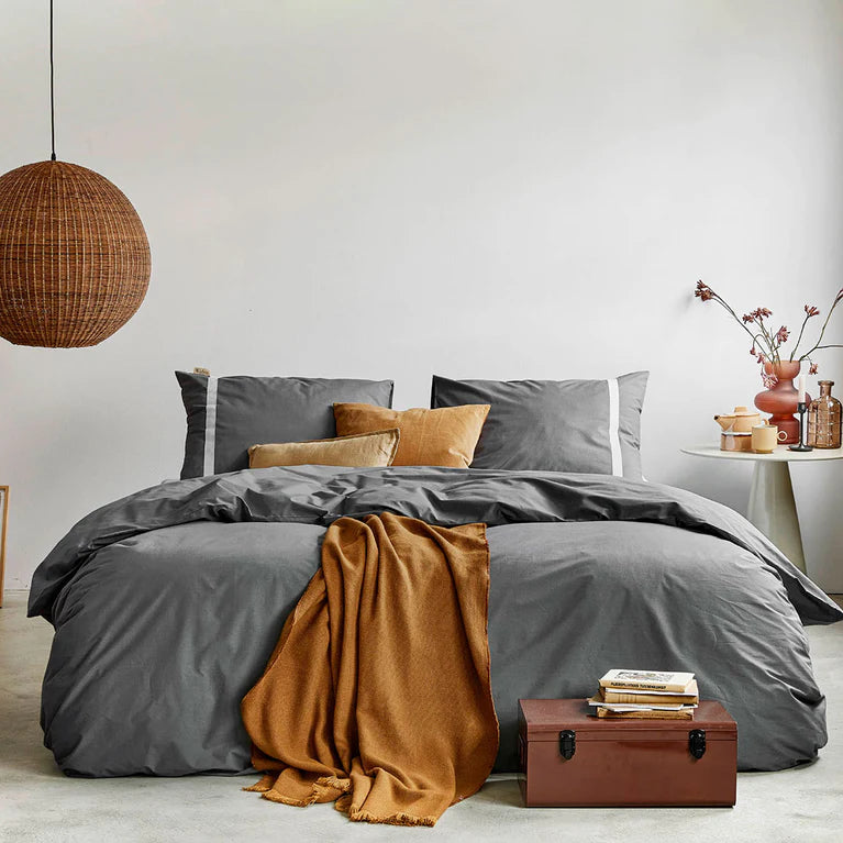 Walra Dekbedovertrek Timeless Chic - Antraciet - 100% Katoen