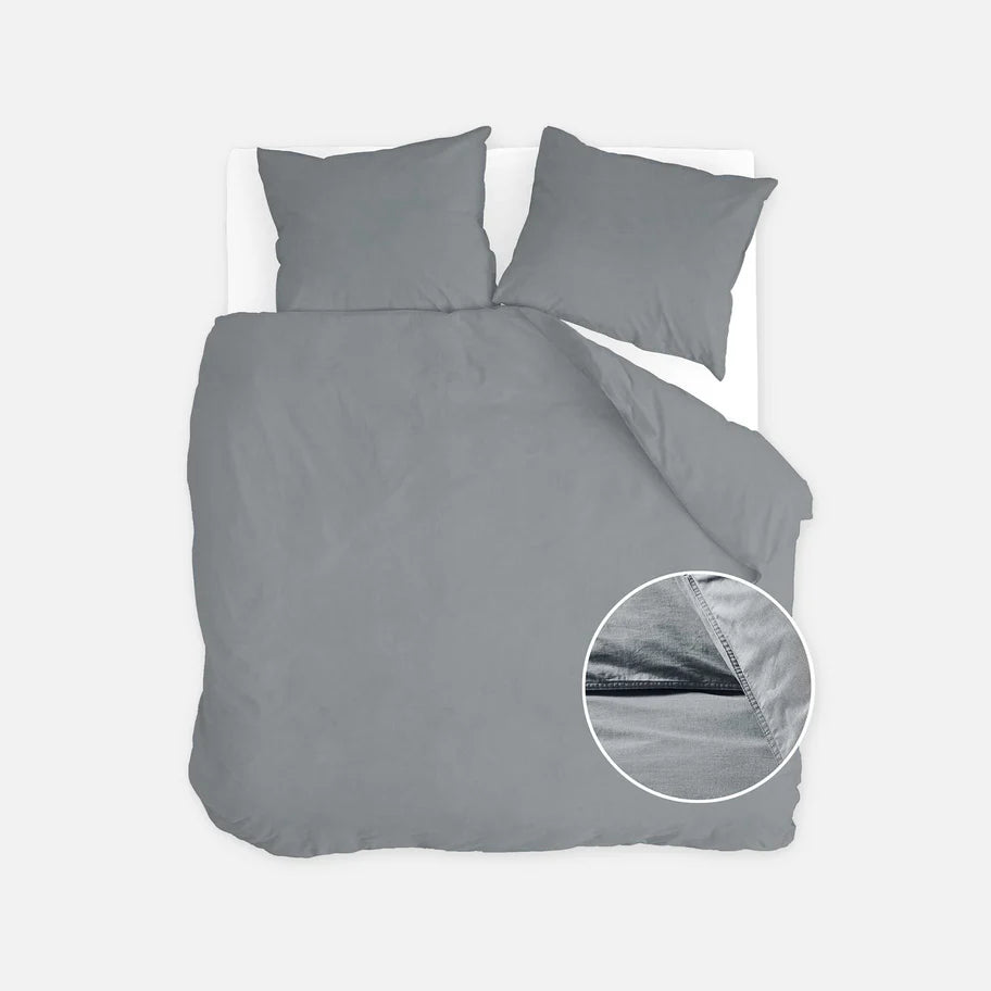 Walra Dekbedovertrek Vintage Cotton - Elephant Grey - 100% Katoen