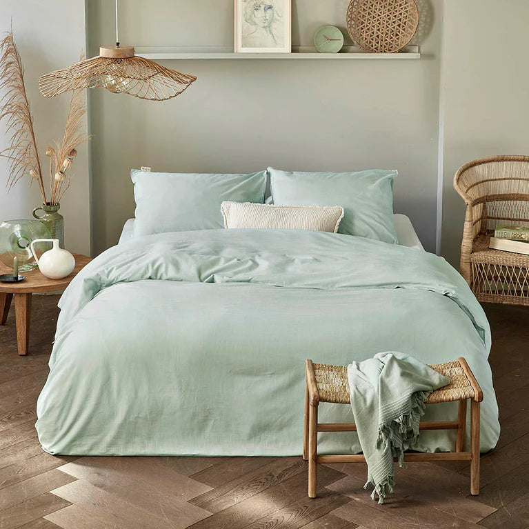 Walra Dekbedovertrek Vintage Cotton - Jade - 100% Katoen