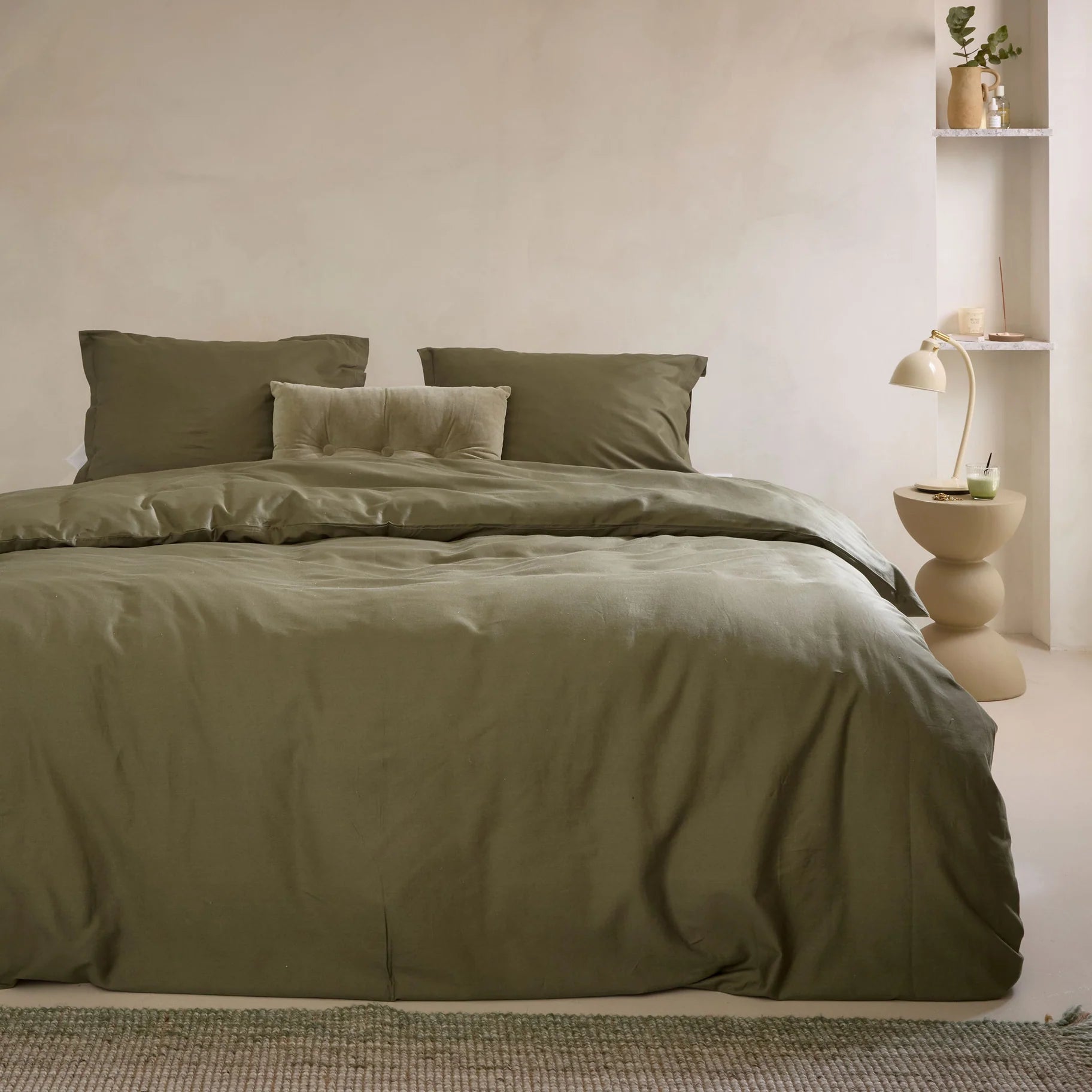 Walra Dekbedovertrek Vintage Satin - Groen - 100% Katoen Satijn