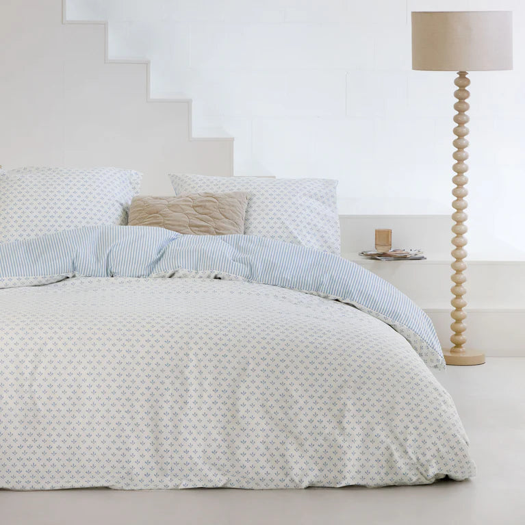 Walra Dekbedovertrek Warm Whispers - Blauw - 100% Flanel Katoen