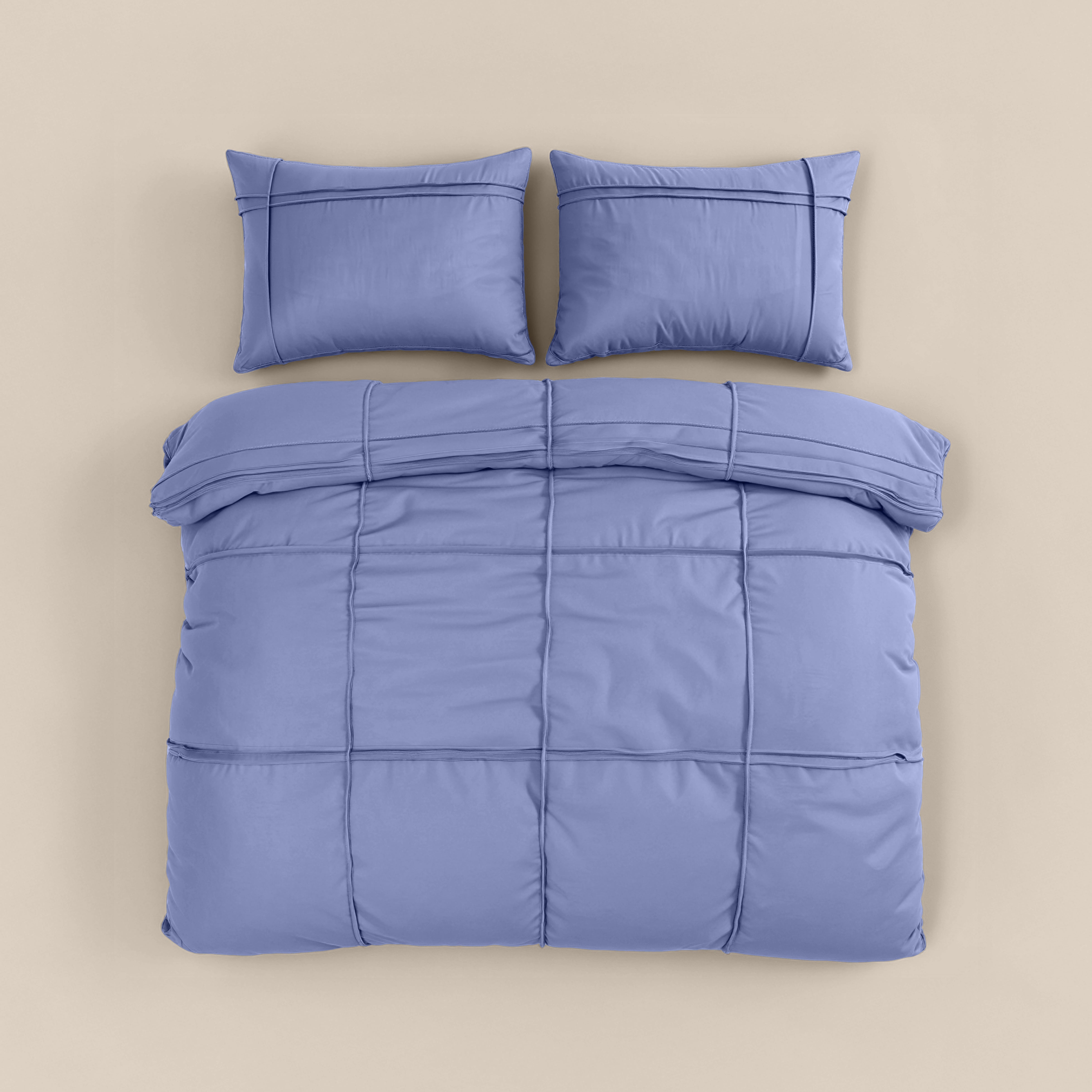 Washed Tufted Dekbedovertrek Blauw