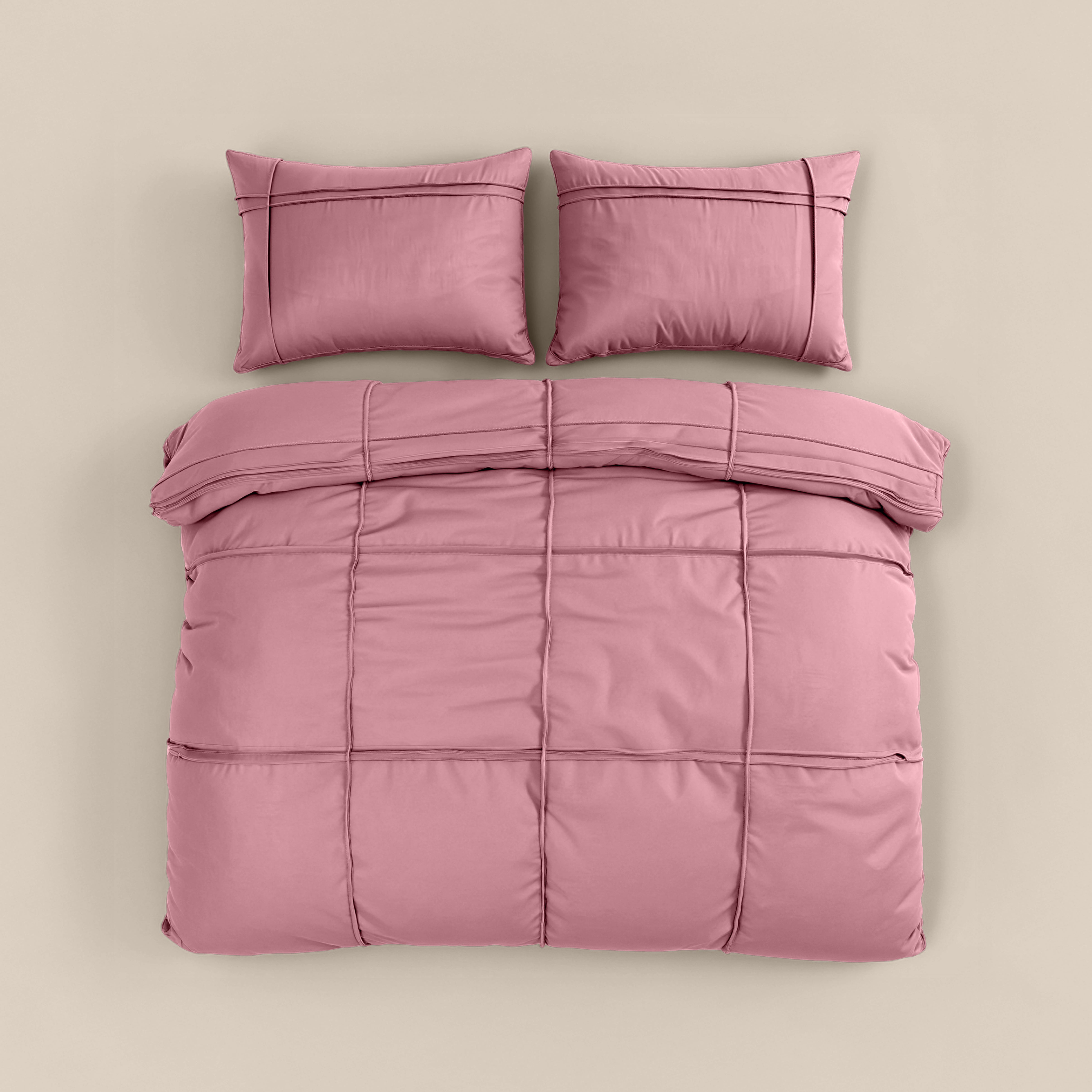 Washed Tufted Dekbedovertrek Oud Roze