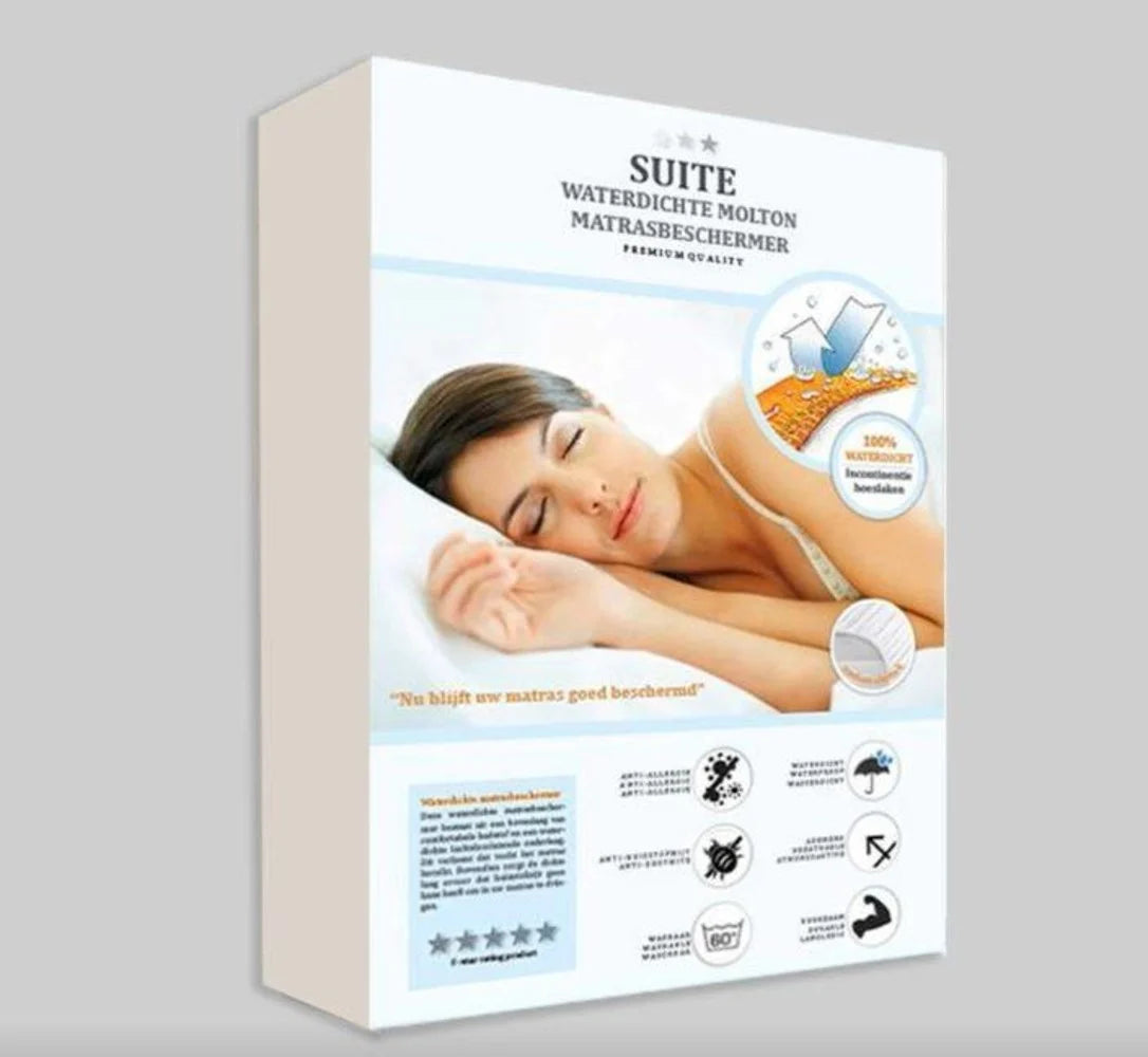 Waterproof Molton Topper - Breathable & Durable Mattress Protector made of Cotton Terry (80% Cotton)