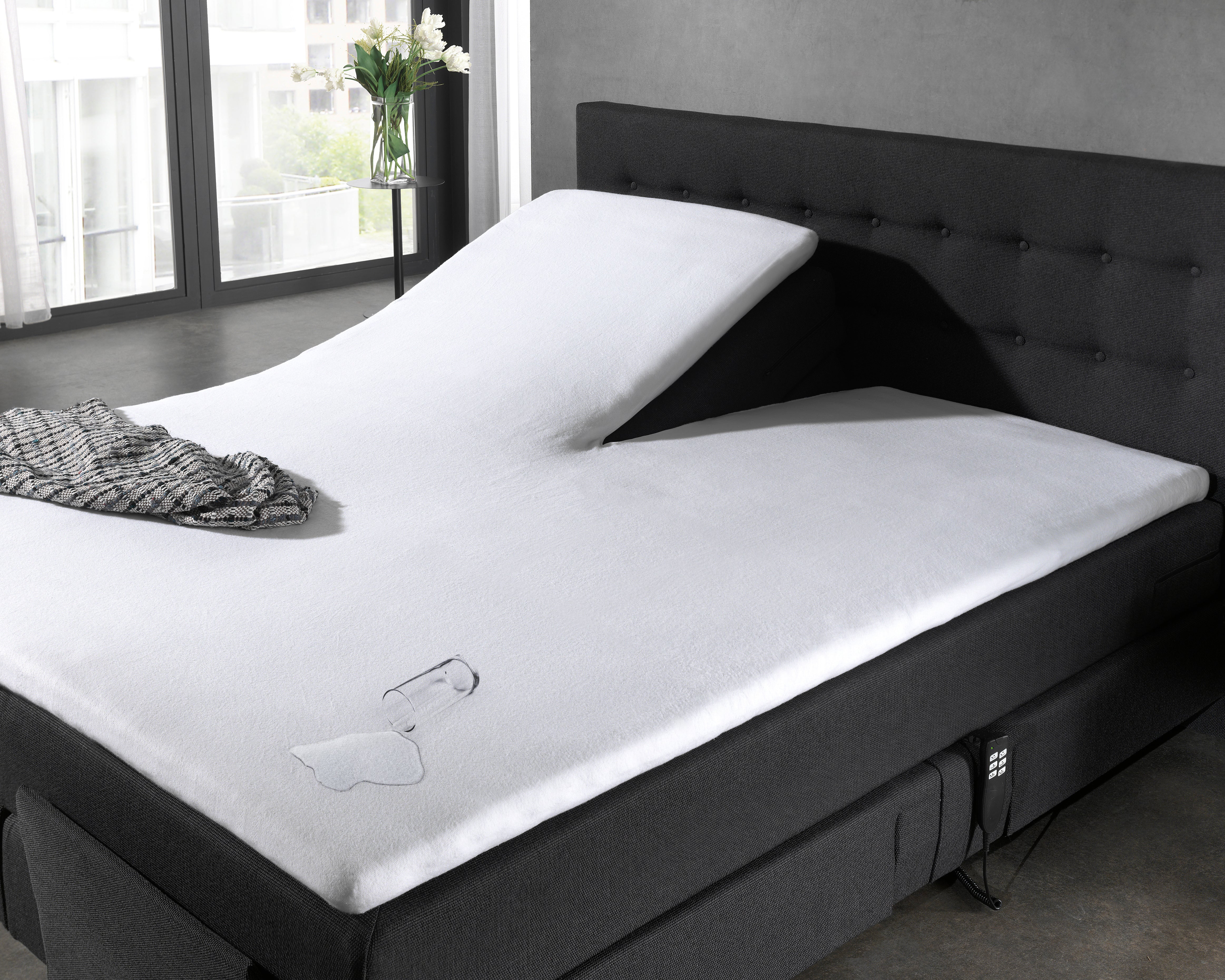 Waterdichte molton matrasbeschermer/Incontinentie Splittopper Hoeslaken - Waterdicht - Ademende TPU - Van zware jersey kwaliteit