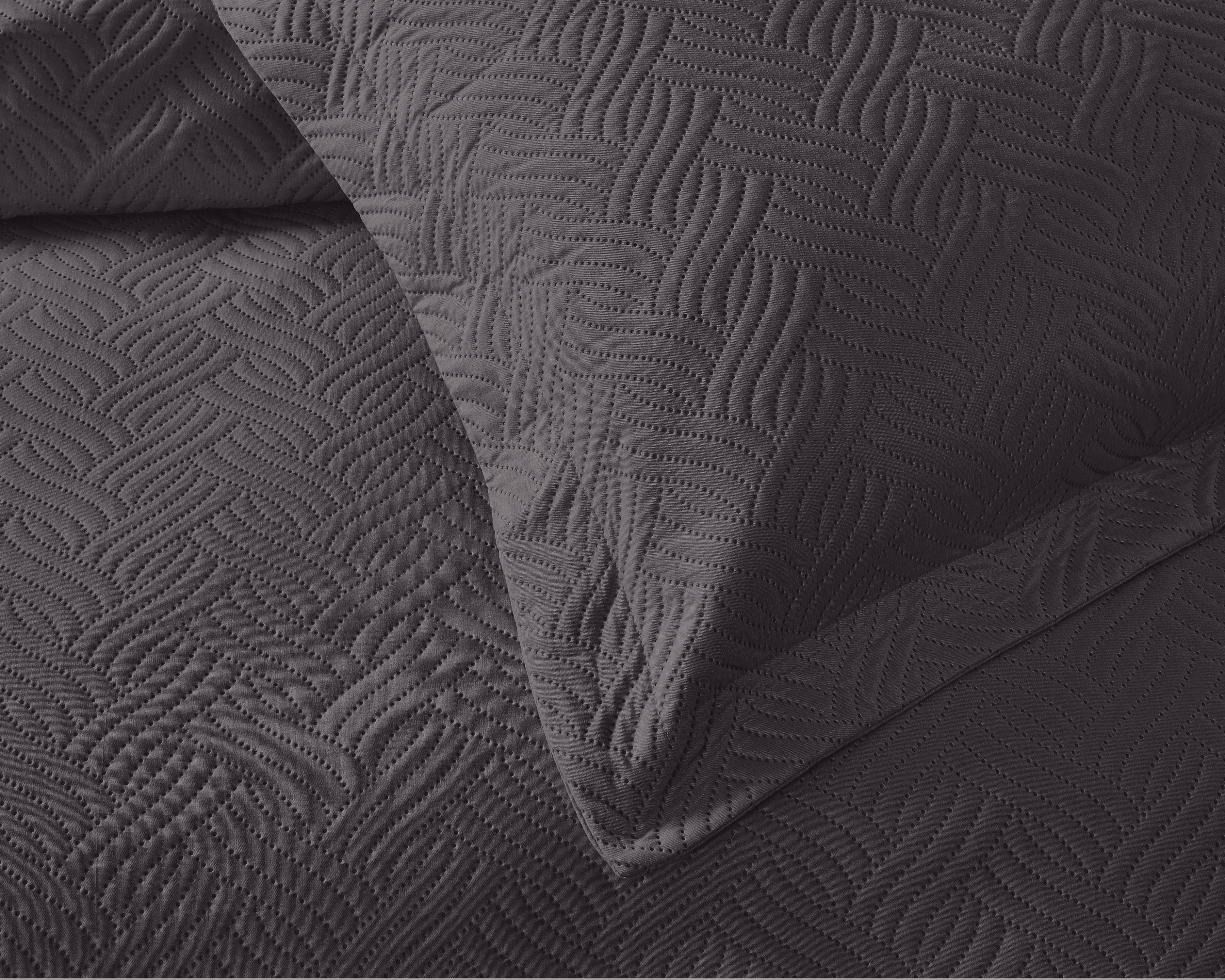 Wave Antraciet 260 x 250 - Mooie sprei - Makkelijk wasbaar - Met 2 slopen