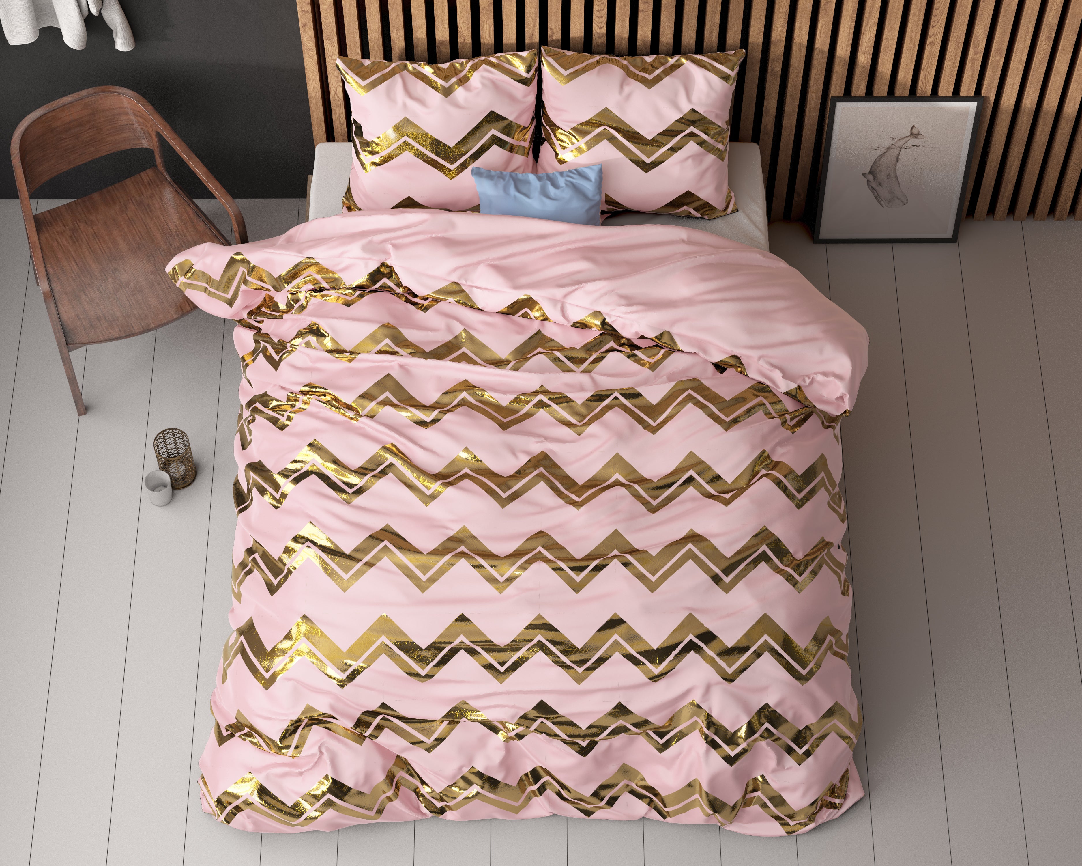 Wave Dekbedovertrek Roze - Luxe Design - Super zacht geweven - Luxe verpakt