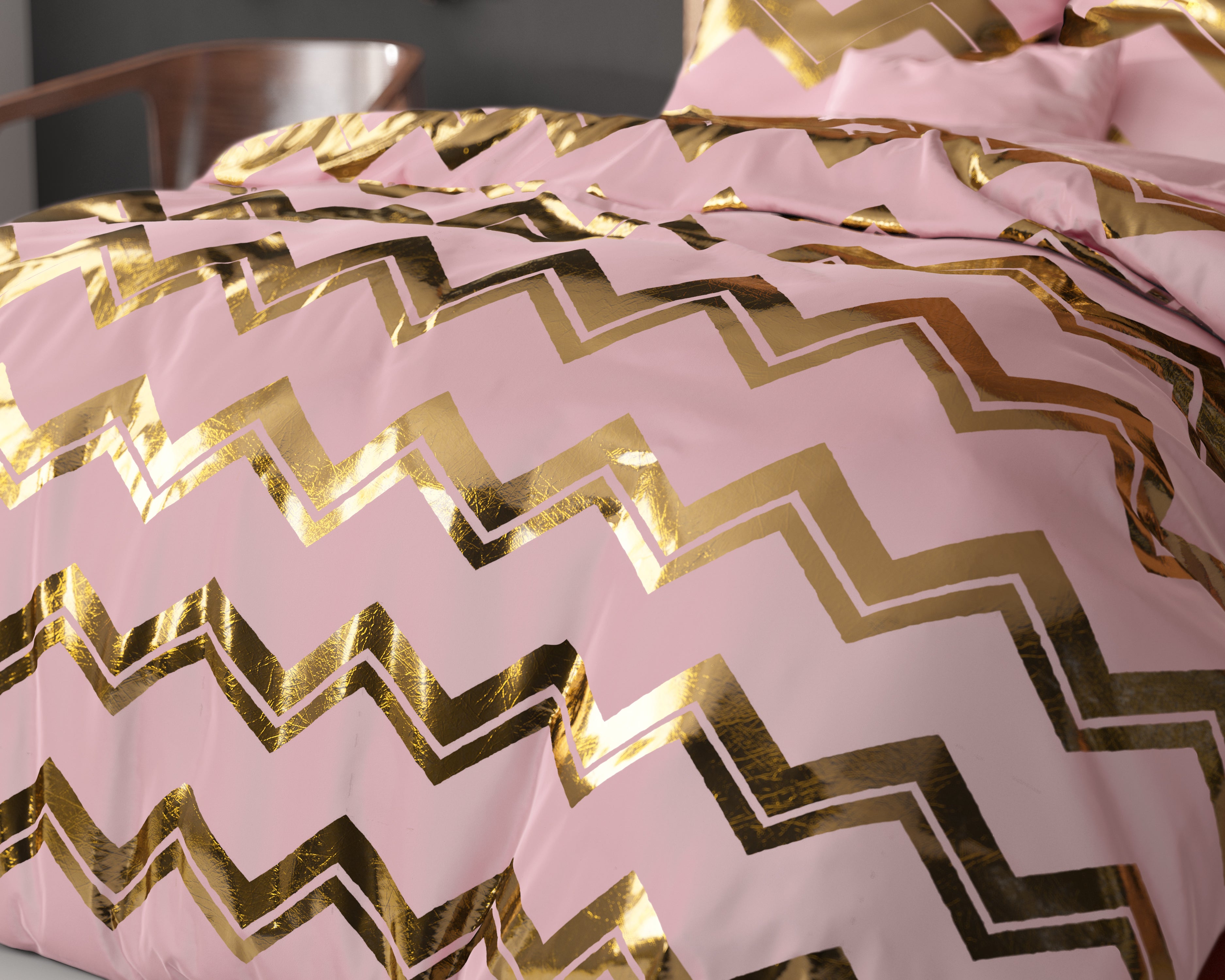 Wave Dekbedovertrek Roze - Luxe Design - Super zacht geweven - Luxe verpakt