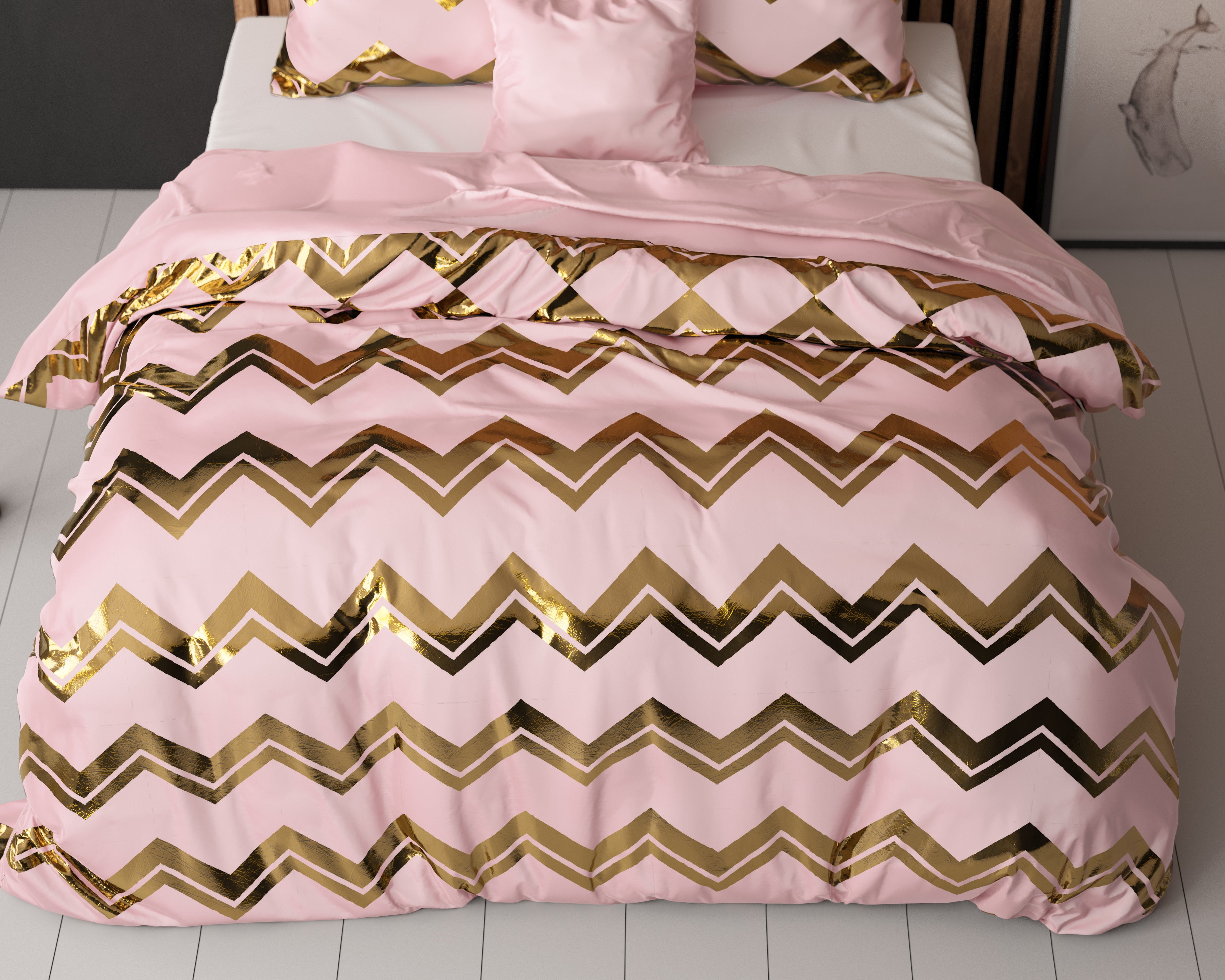 Wave Dekbedovertrek Roze - Luxe Design - Super zacht geweven - Luxe verpakt