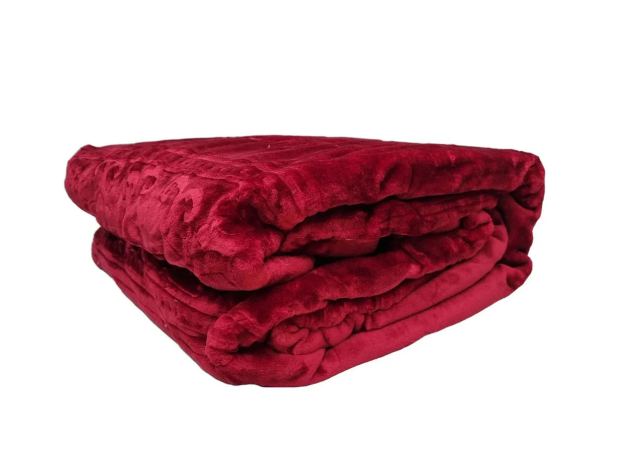 Luxury Bordeaux Throw 220 x 240 cm | Heavy Quality