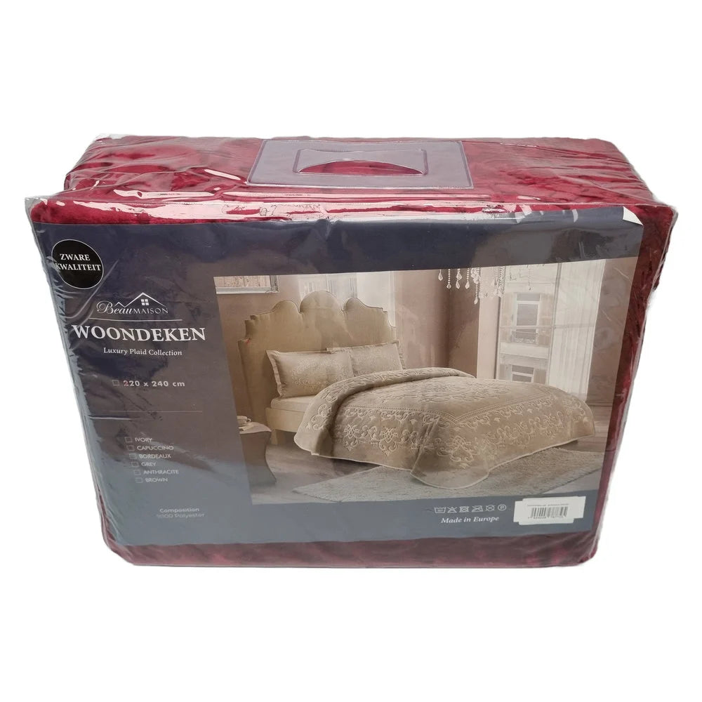 Luxury Bordeaux Throw 220 x 240 cm | Heavy Quality