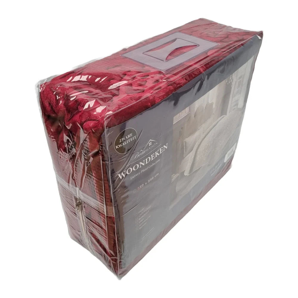 Luxury Bordeaux Throw 220 x 240 cm | Heavy Quality