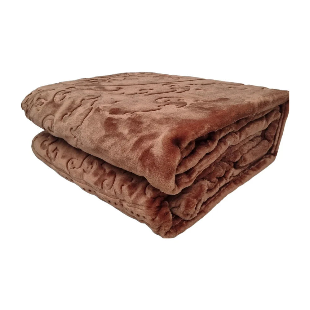 Luxury Brown Throw Blanket 220 x 240 cm | Heavy Quality