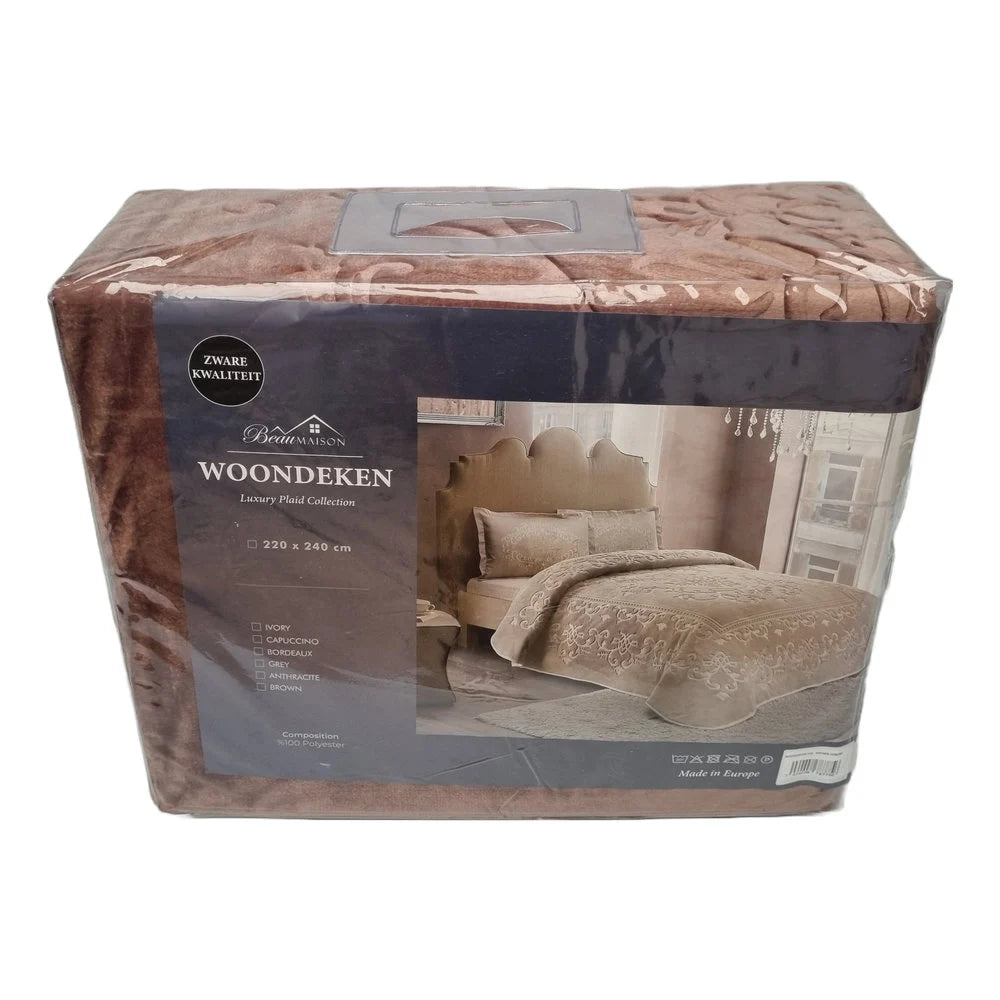 Luxury Brown Throw Blanket 220 x 240 cm | Heavy Quality