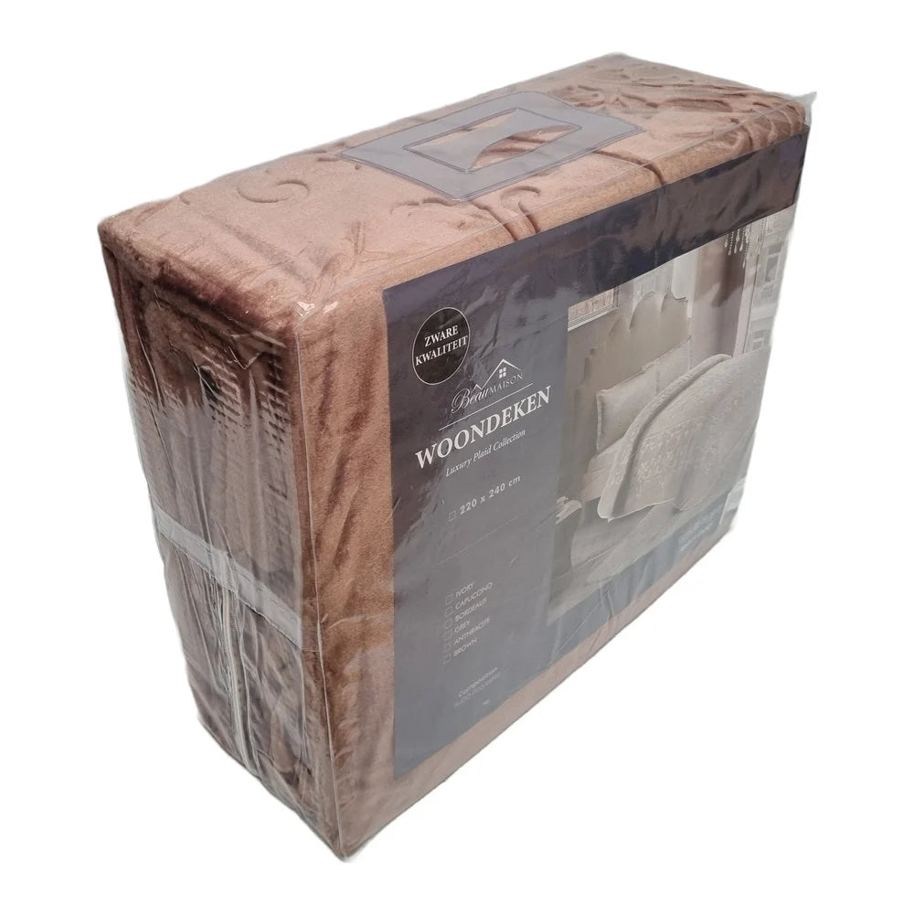 Luxury Brown Throw Blanket 220 x 240 cm | Heavy Quality