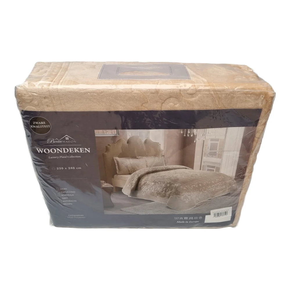 Luxe Woondeken Cappuccino 220 x 240 cm | Zware Kwaliteit