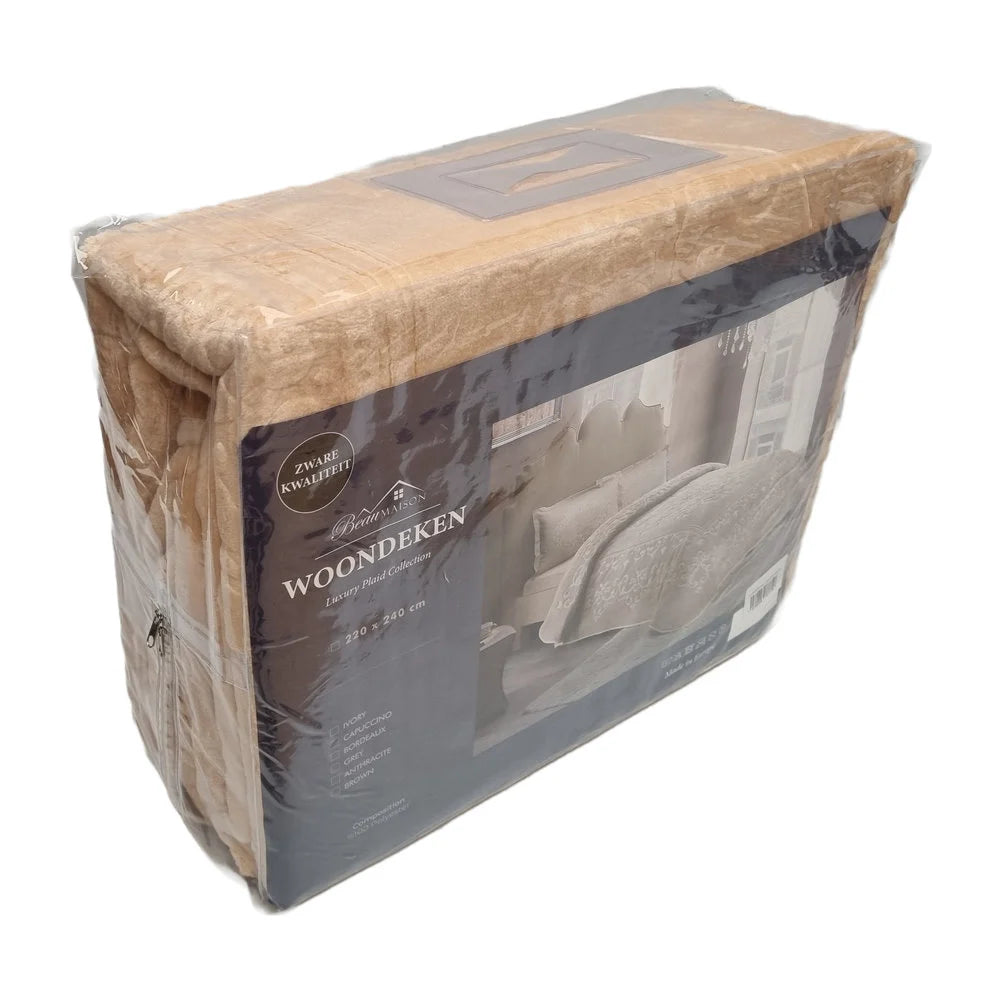 Luxe Woondeken Cappuccino 220 x 240 cm | Zware Kwaliteit