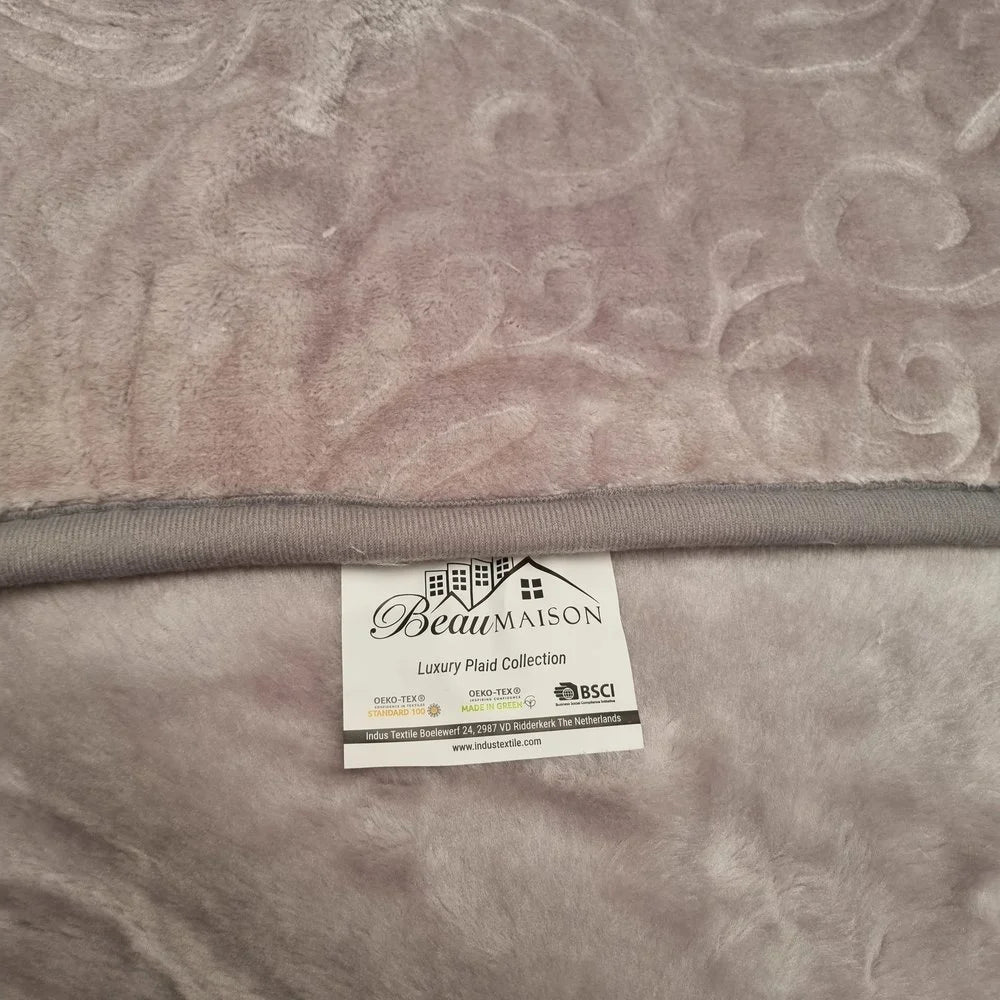 Grey Throw Blanket 160 x 220 cm | Heavy Quality