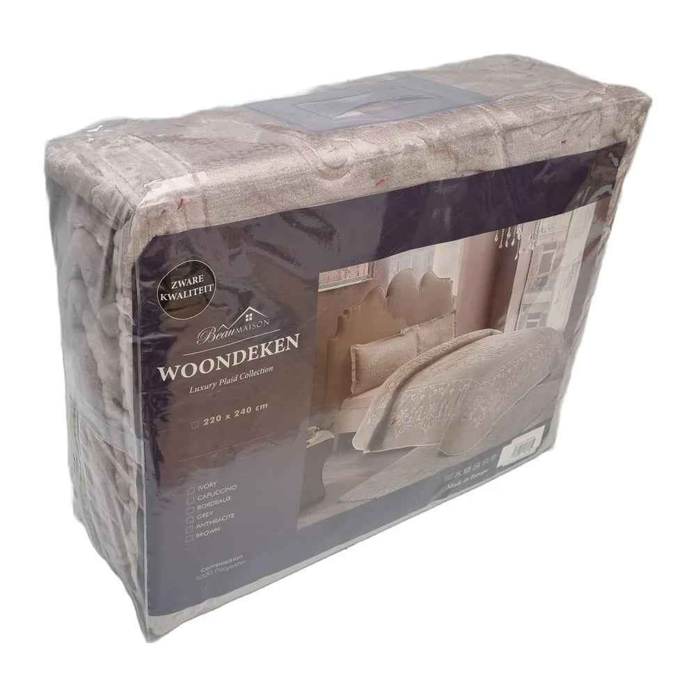 Luxury Grey Throw Blanket 220 x 240 cm | Heavy Quality