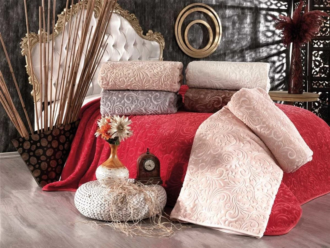 Ivory White Throw Blanket 160 x 220 cm | Heavy Quality