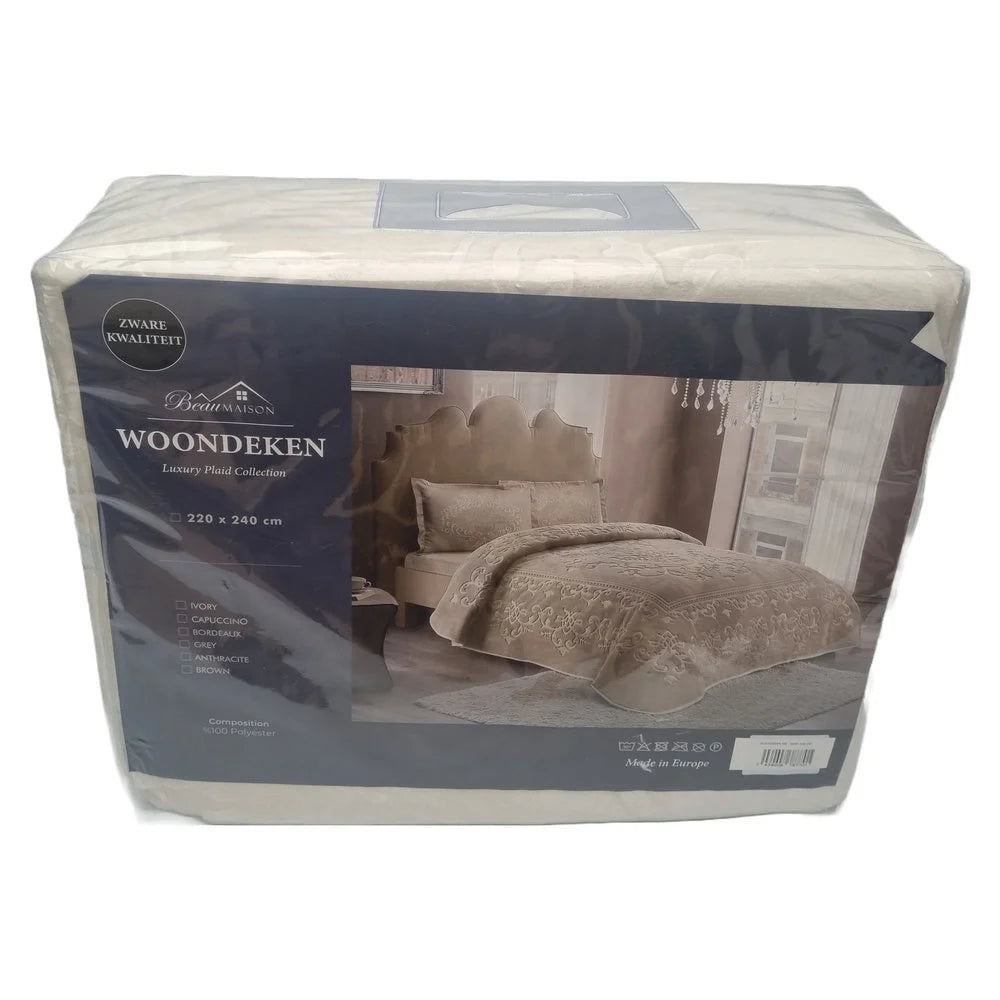 Luxury Ivory White Throw Blanket 220 x 240 cm | Heavy Quality