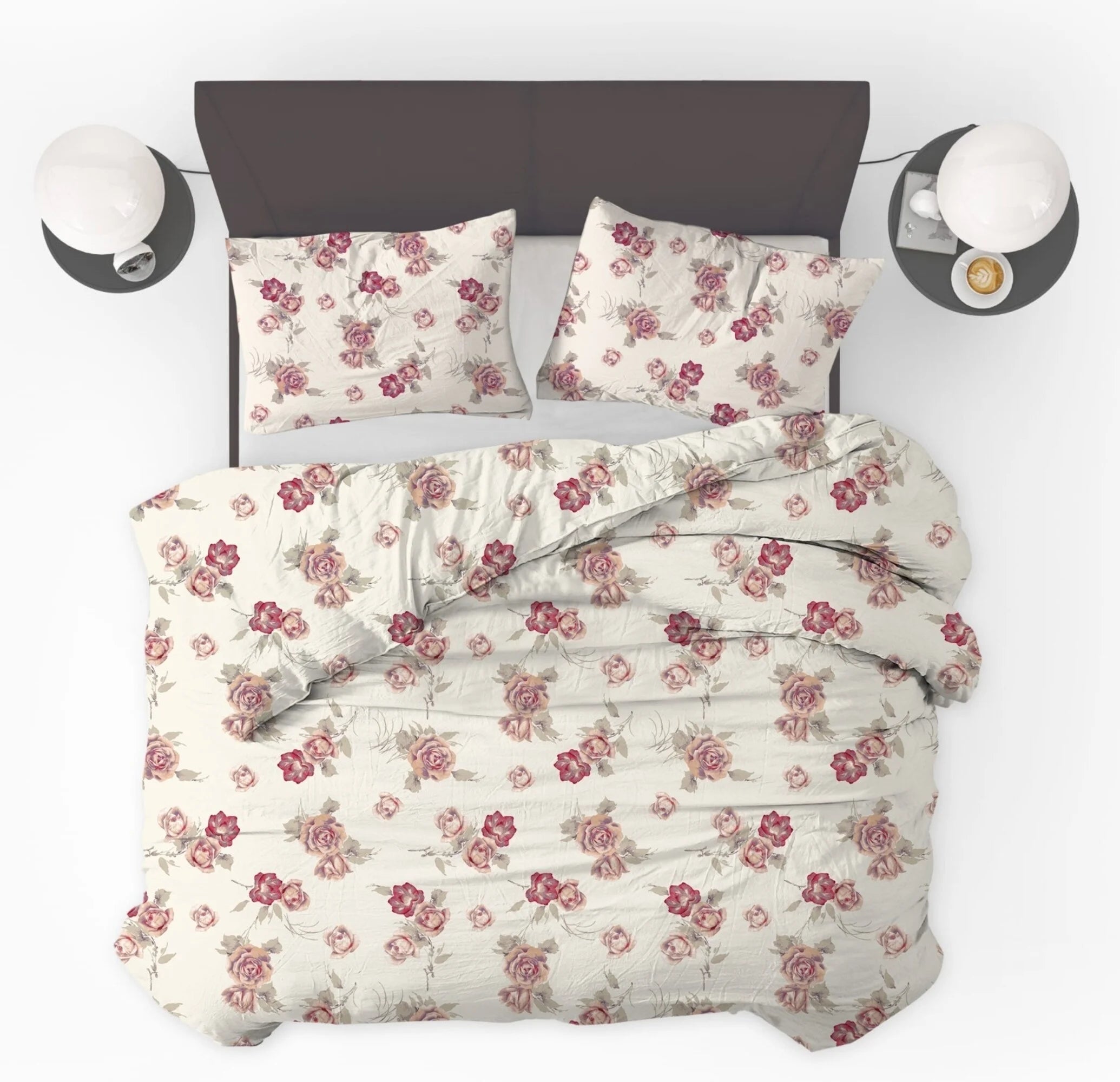 All-in One Lazy Dekbed Flowers Diamond Pink - Dekbed met kussenslopen