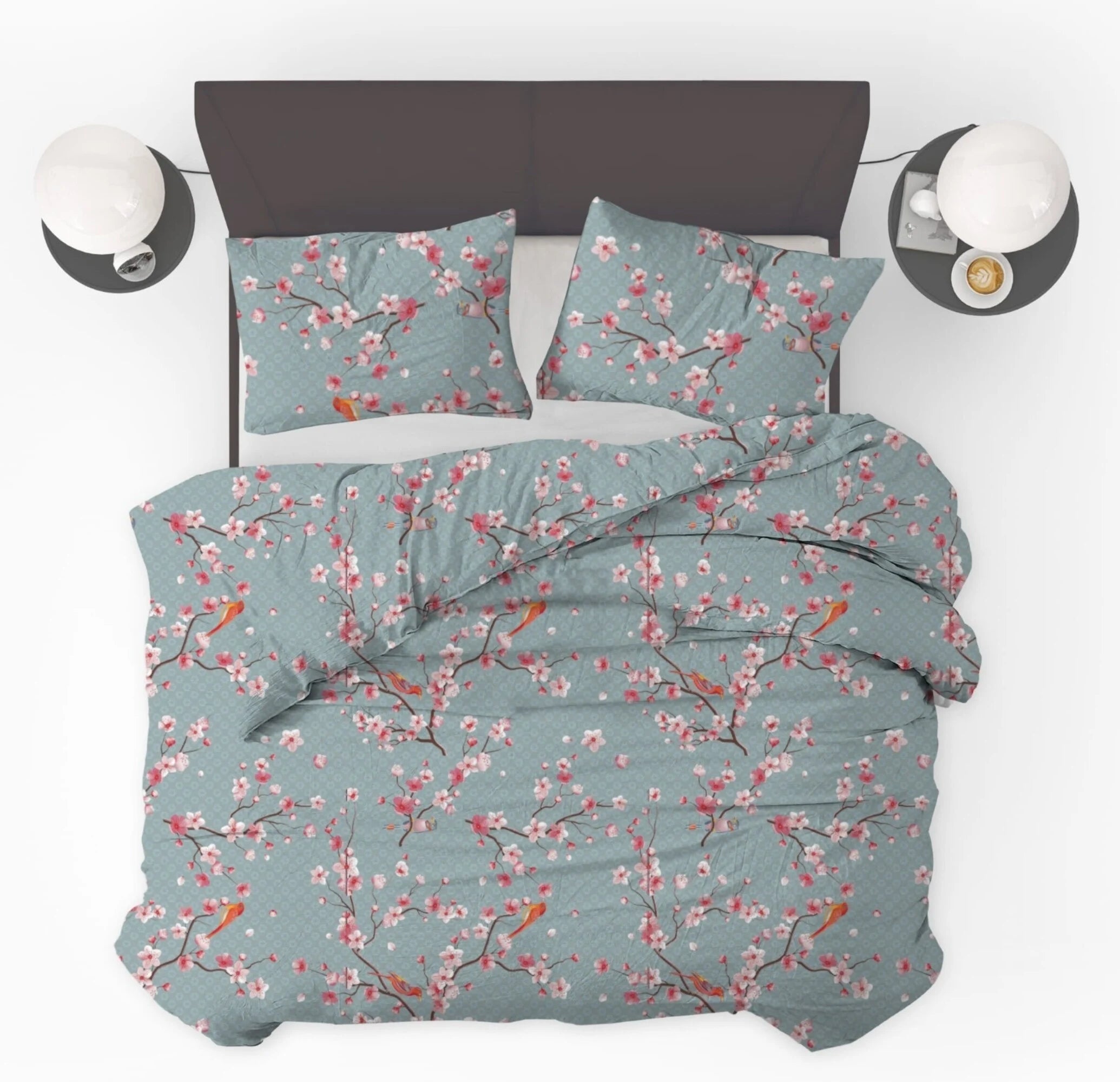 All-in One Lazy Dekbed Japon Blue - Dekbed met kussenslopen