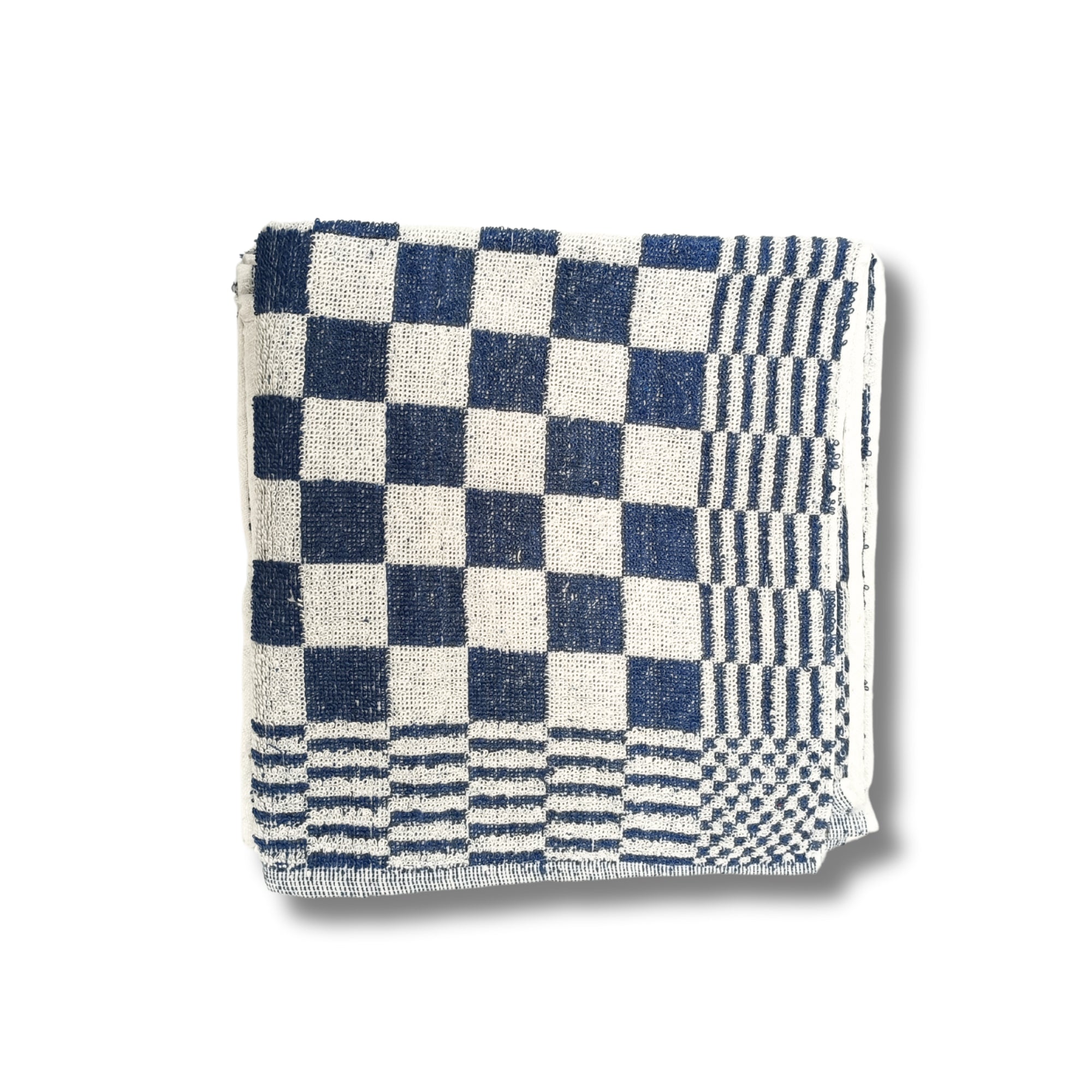 Katoenen Keuken Handdoek - Set van 3 stuks - Geblokt Blauw