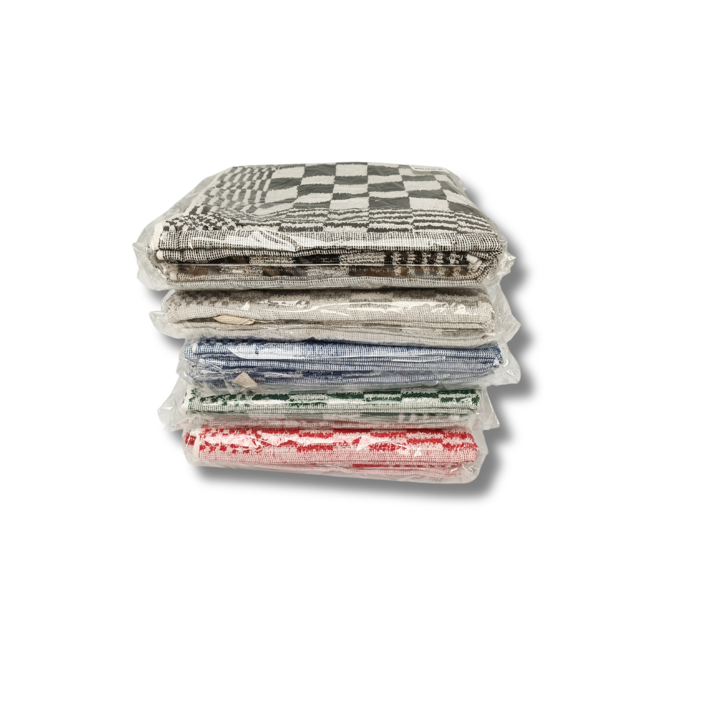 Katoenen Keuken Handdoek - Set van 3 stuks - Geblokt Zwart