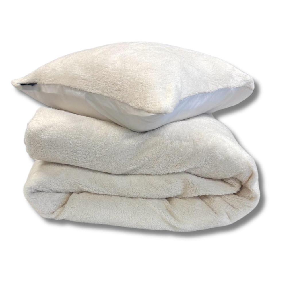 Teddy Fleece Duvet Cover Pearl White | Warm & Luxurious