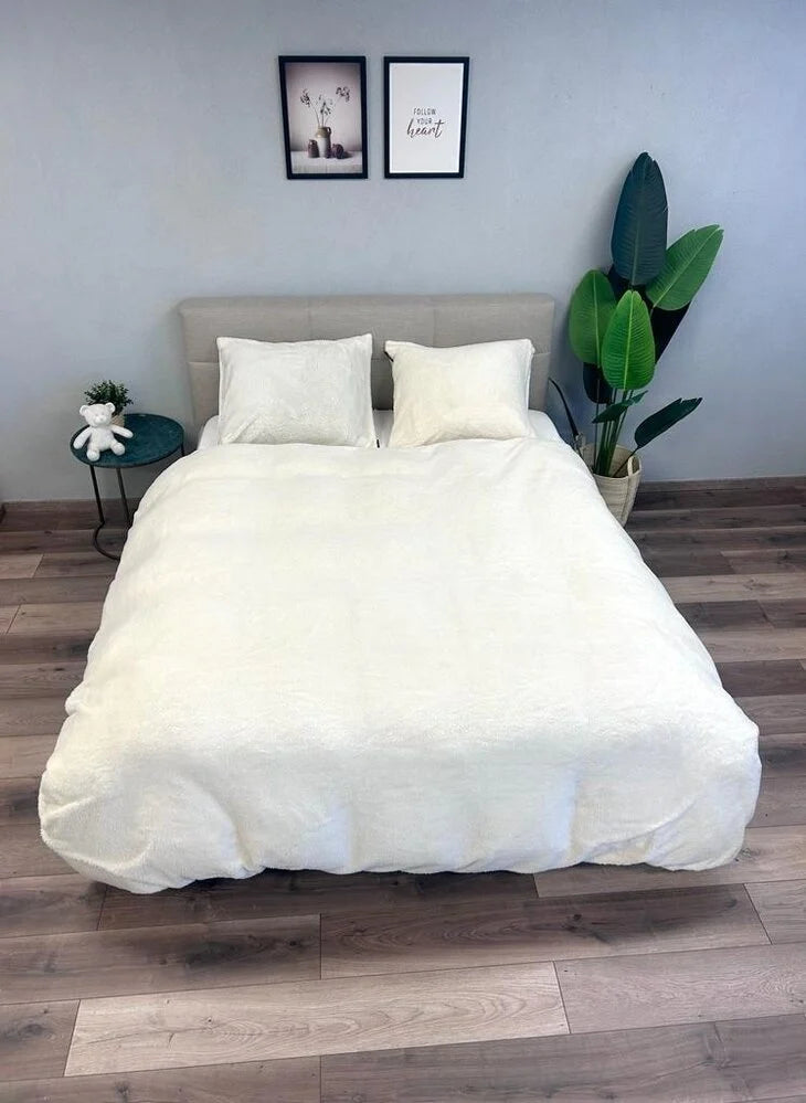 Teddy Fleece Duvet Cover Pearl White | Warm & Luxurious