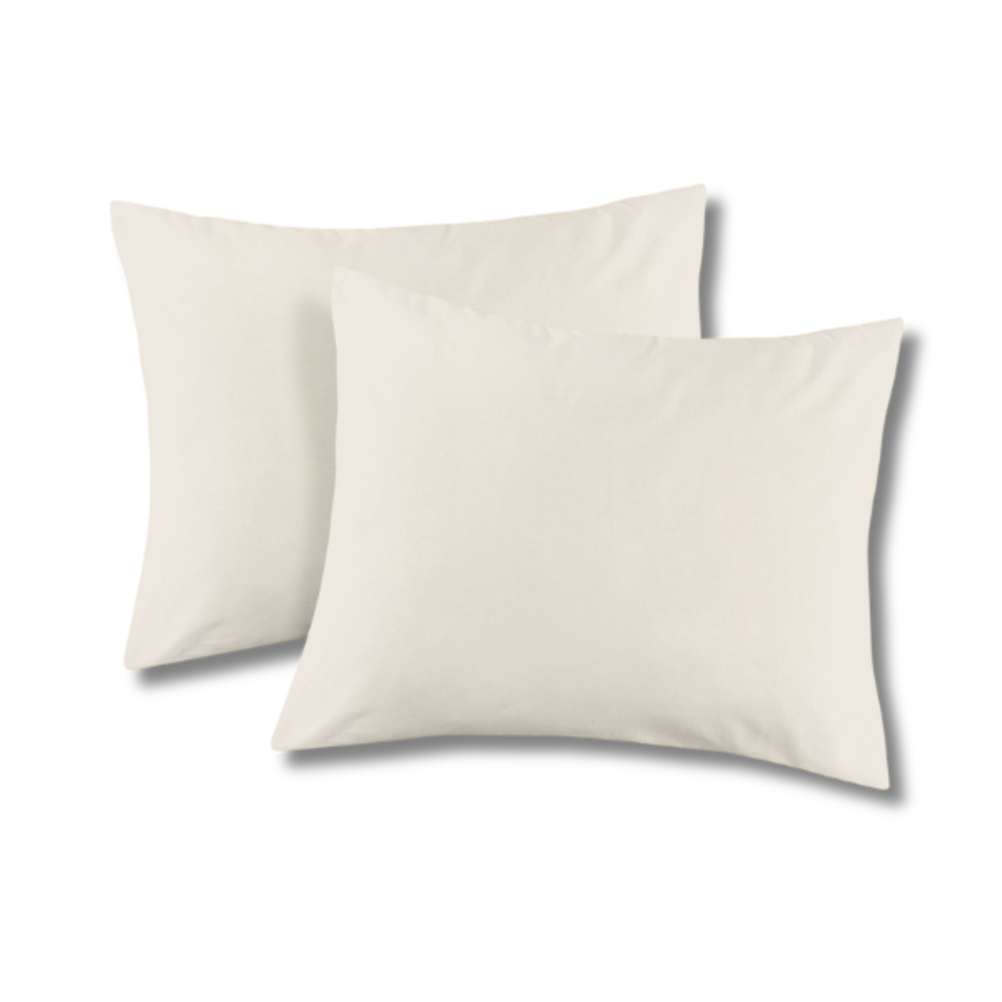 Set van 2 Perkaal Katoenen Kussenslopen Creme