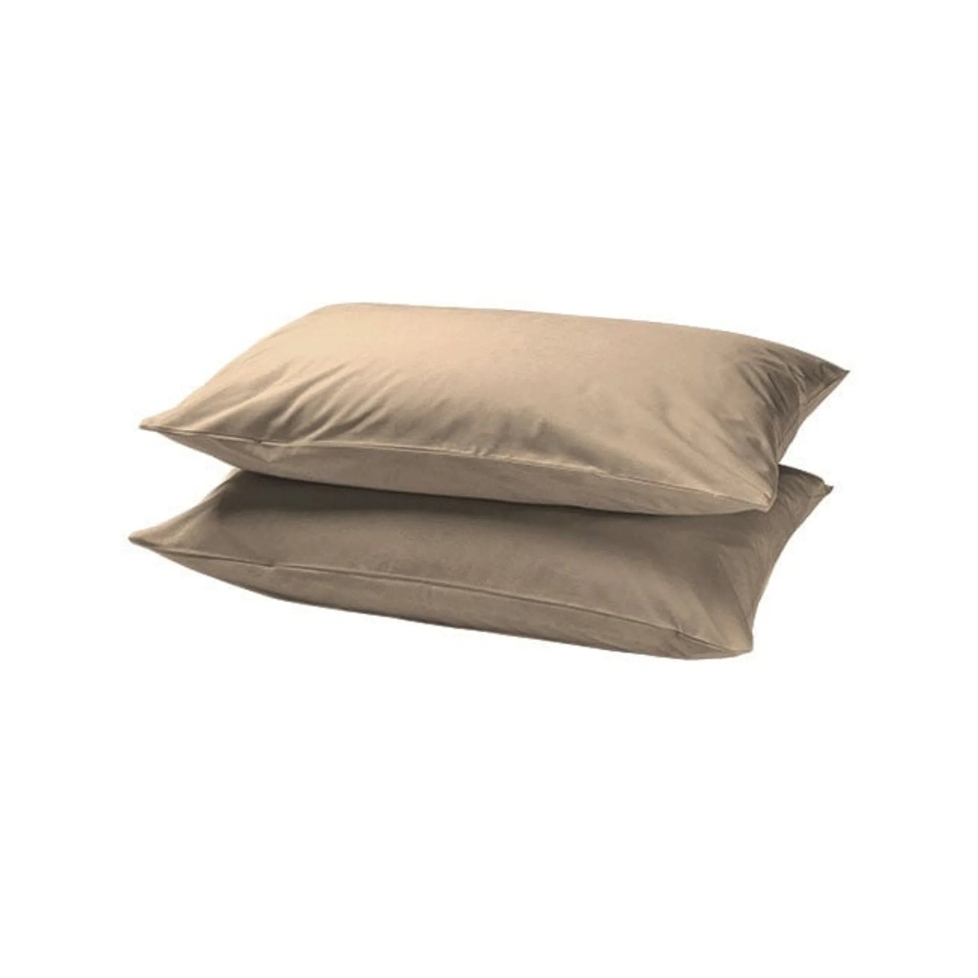 Set van 2 Perkaal Katoenen Kussenslopen Taupe