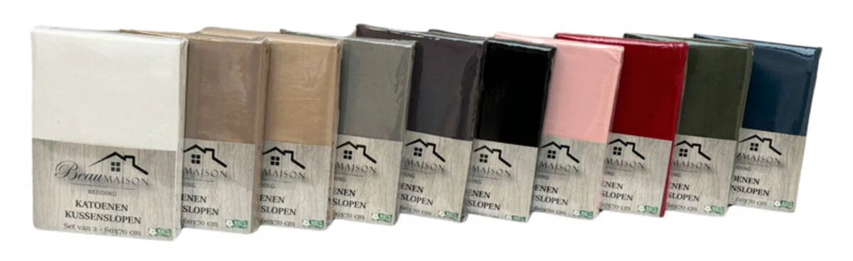 Perkaal Katoenen Kussenslopen Antraciet 60 x 70 cm - 2 stuks