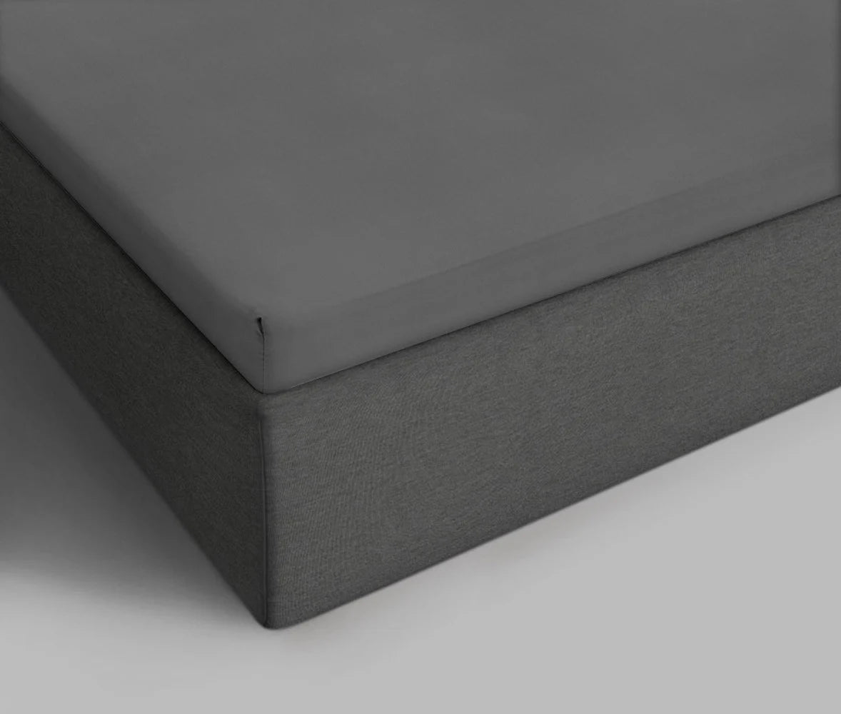 Anthracite Jersey Fitted Sheet | Non-Iron, Perfect Fit & Breathable