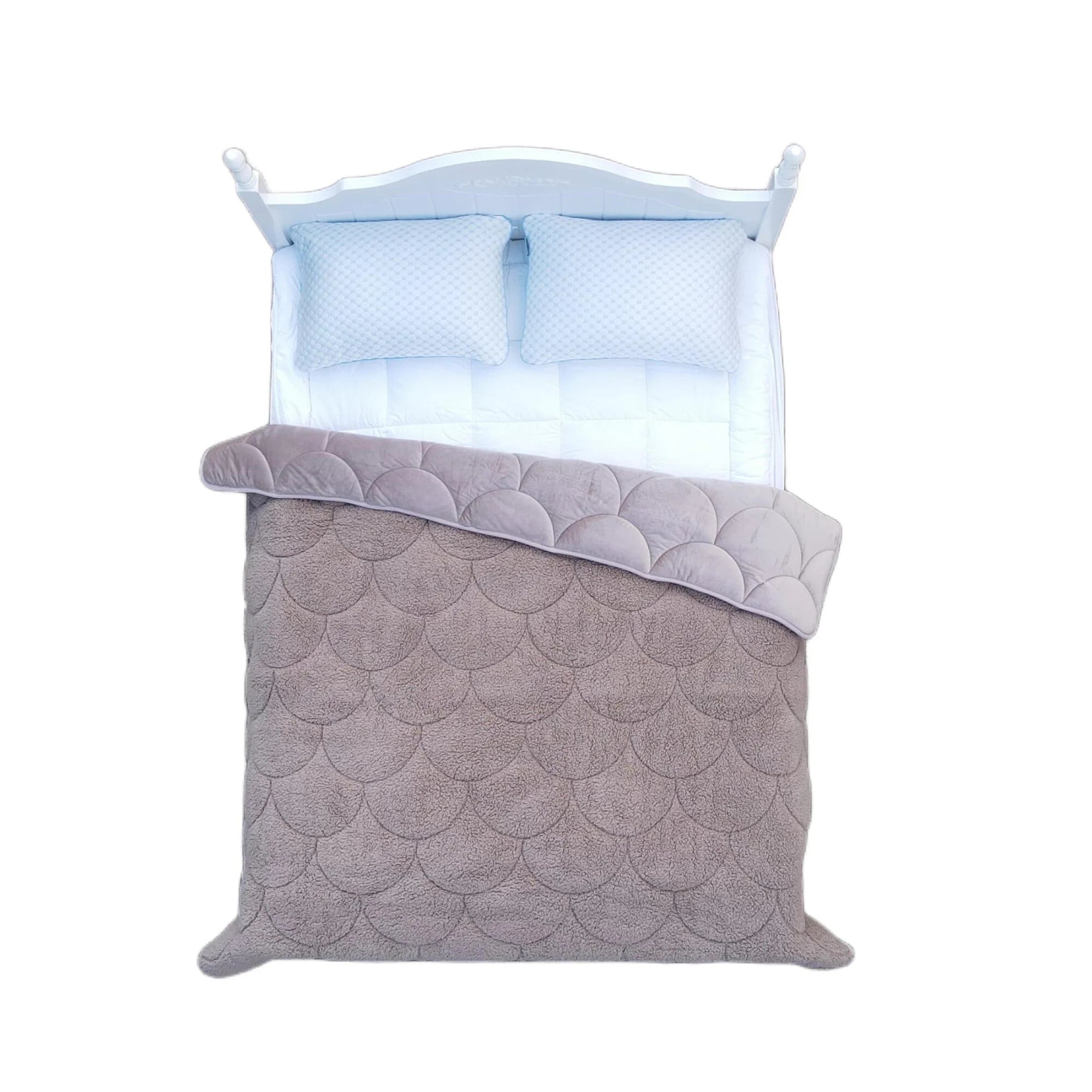 All-in One Lazy Teddy/Velvet Duvet Taupe - 2-in-1 Winter duvet