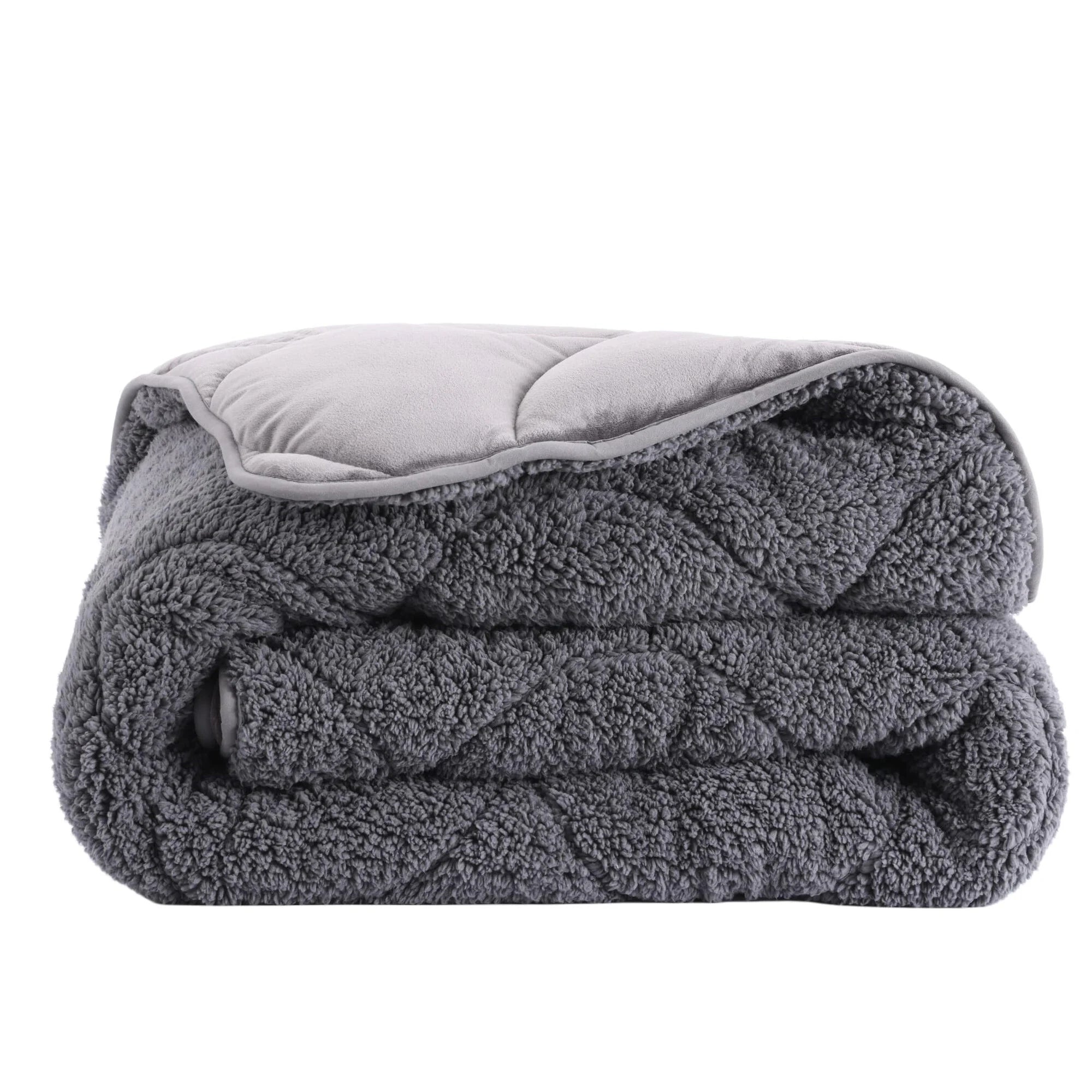 All-in One Lazy Teddy/Velvet Duvet Gray - 2-in-1 Winter duvet