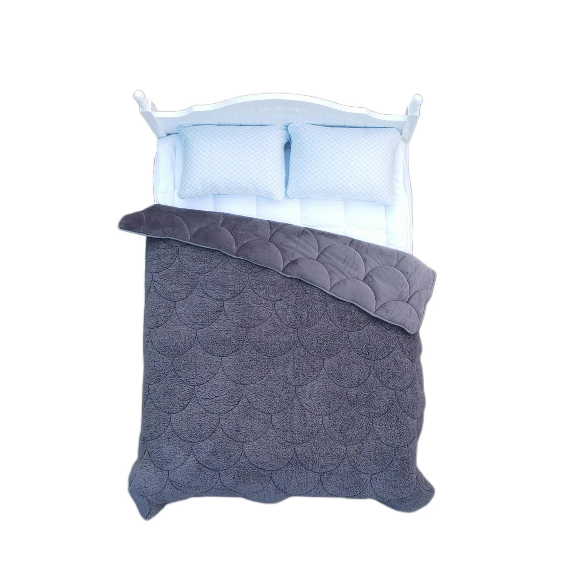 All-in One Lazy Teddy/Velvet Duvet Gray - 2-in-1 Winter duvet